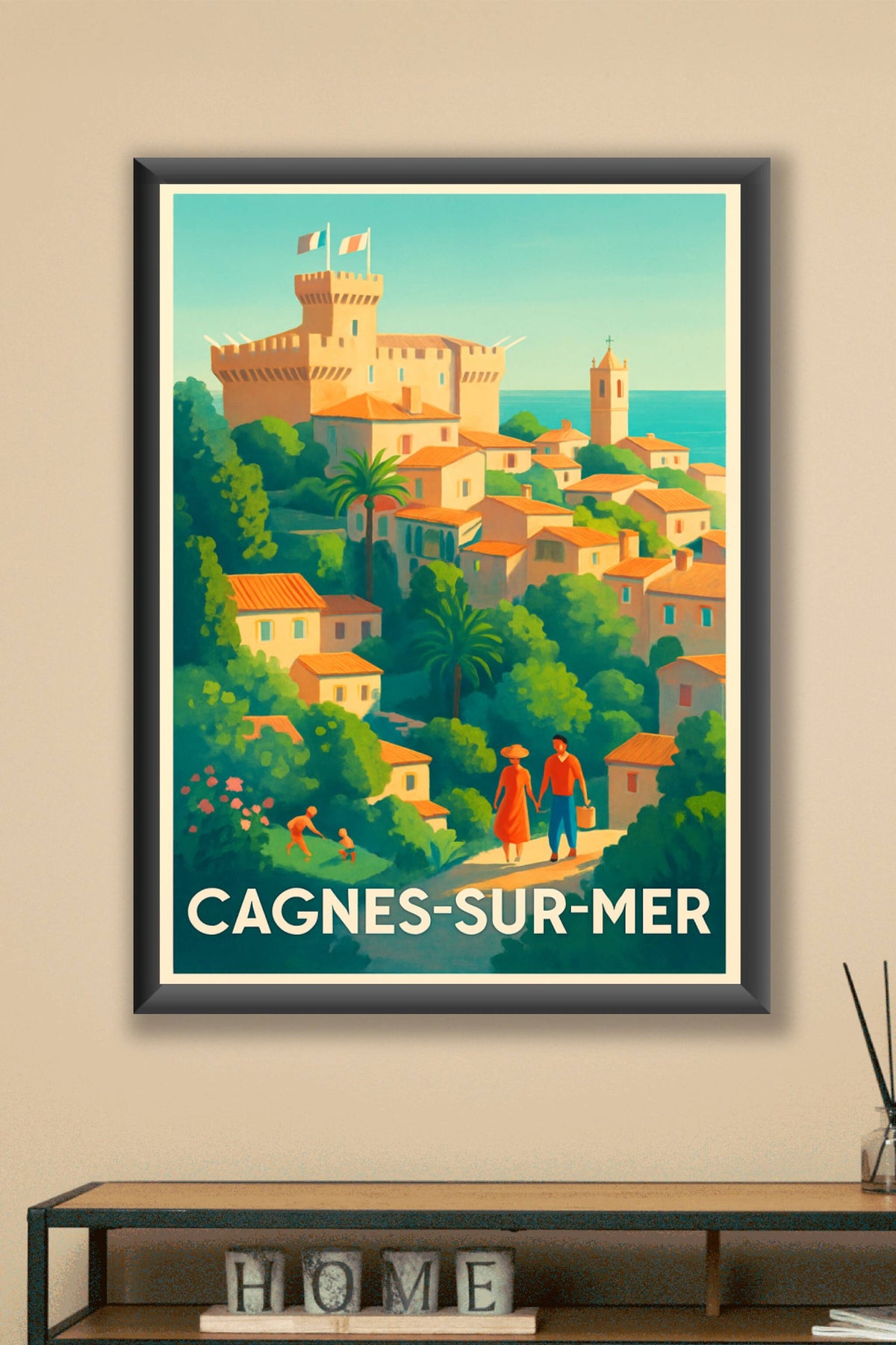 Affiche Cagnes-sur-Mer — Évasion en douceur sur la Côte d’Azur · poster d'art de Cagnes-sur-Mer