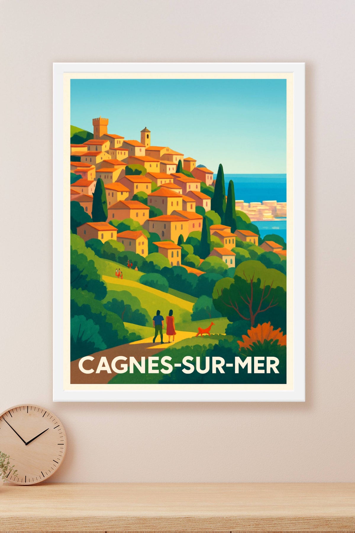 Affiche Cagnes-sur-Mer — Charme méditerranéen au bord de l'eau · poster d'art de Cagnes-sur-Mer
