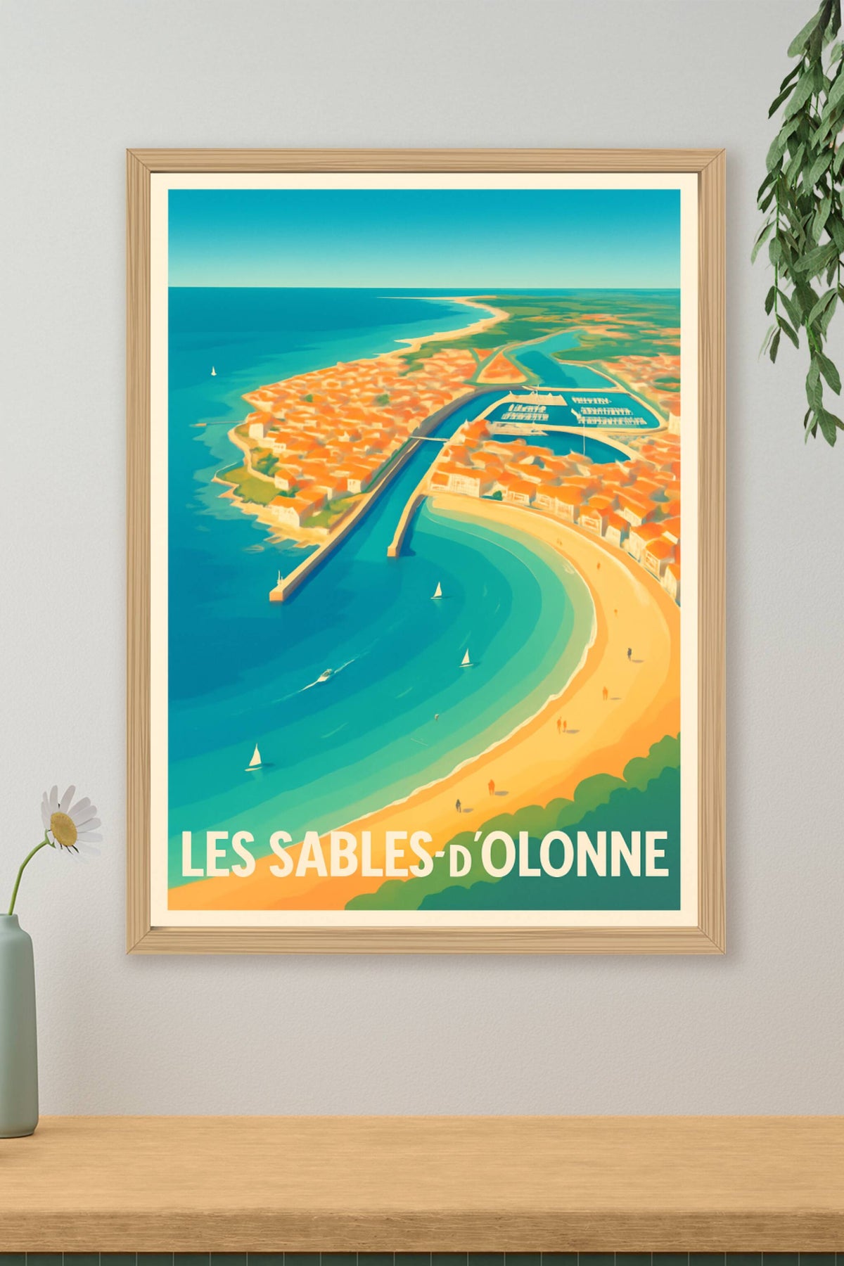 Affiche Les Sables-d'Olonne — Vue ensoleillée sur la côte Atlantique · poster d'art de Les Sables-d'Olonne