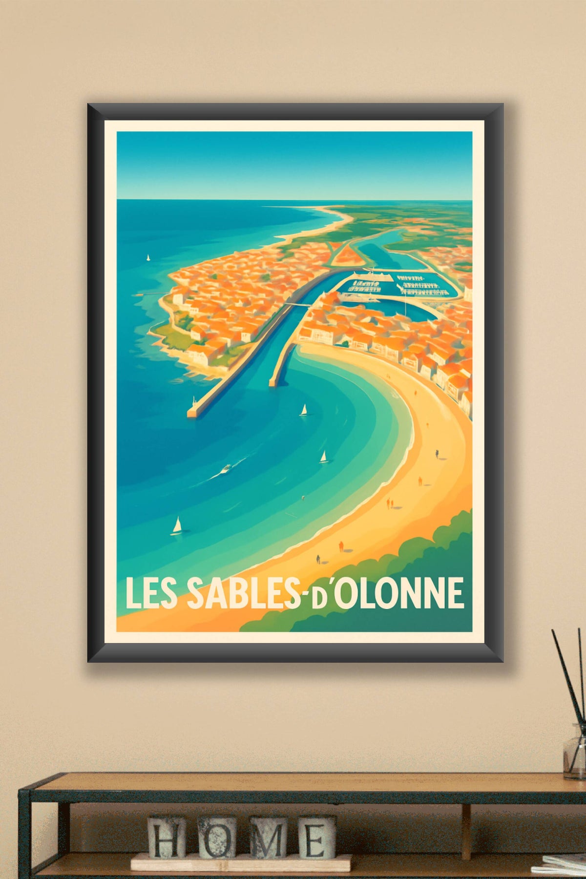 Affiche Les Sables-d'Olonne — Vue ensoleillée sur la côte Atlantique · poster d'art de Les Sables-d'Olonne