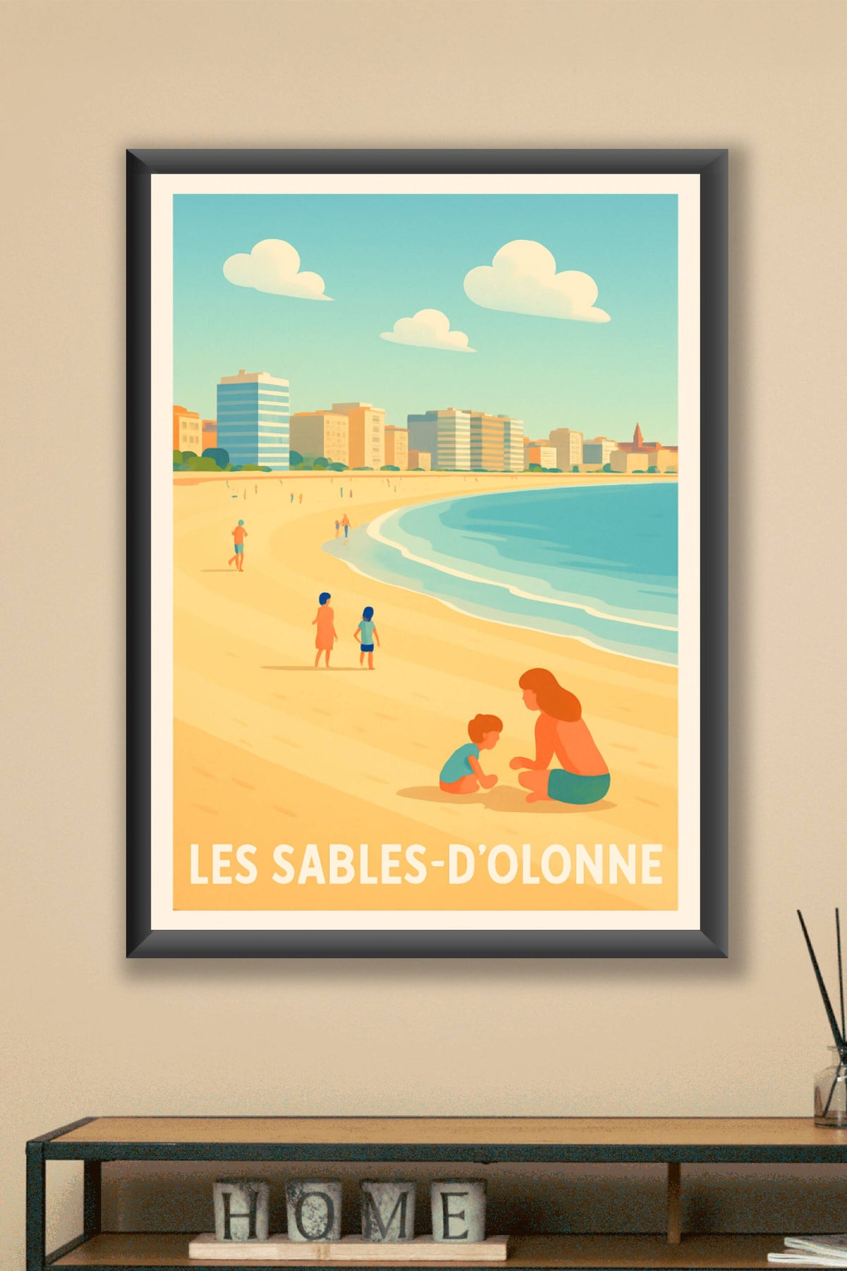 Affiche Les Sables-d'Olonne — L'évasion balnéaire en douceur · poster d'art de Les Sables-d'Olonne