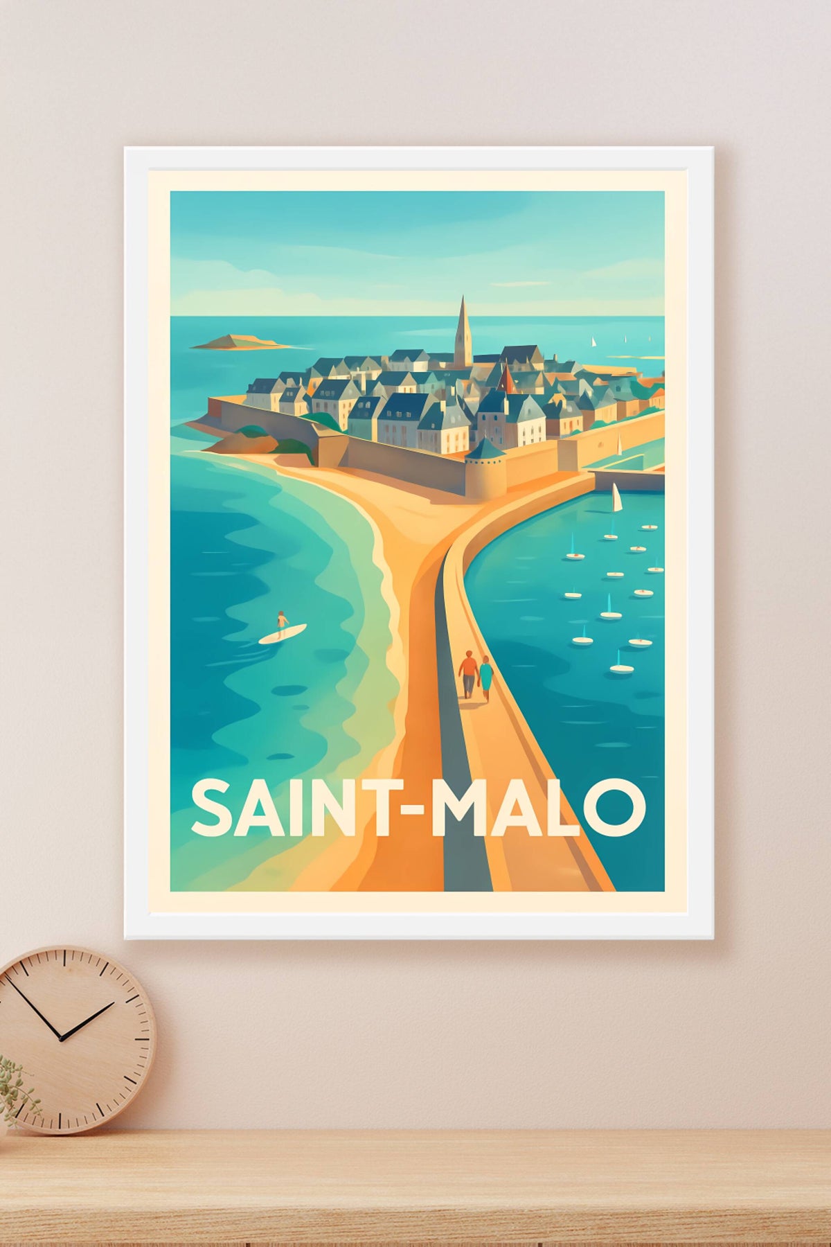 Affiche Saint-Malo — Escale en bord de mer et cité corsaire · poster d'art de Saint-Malo
