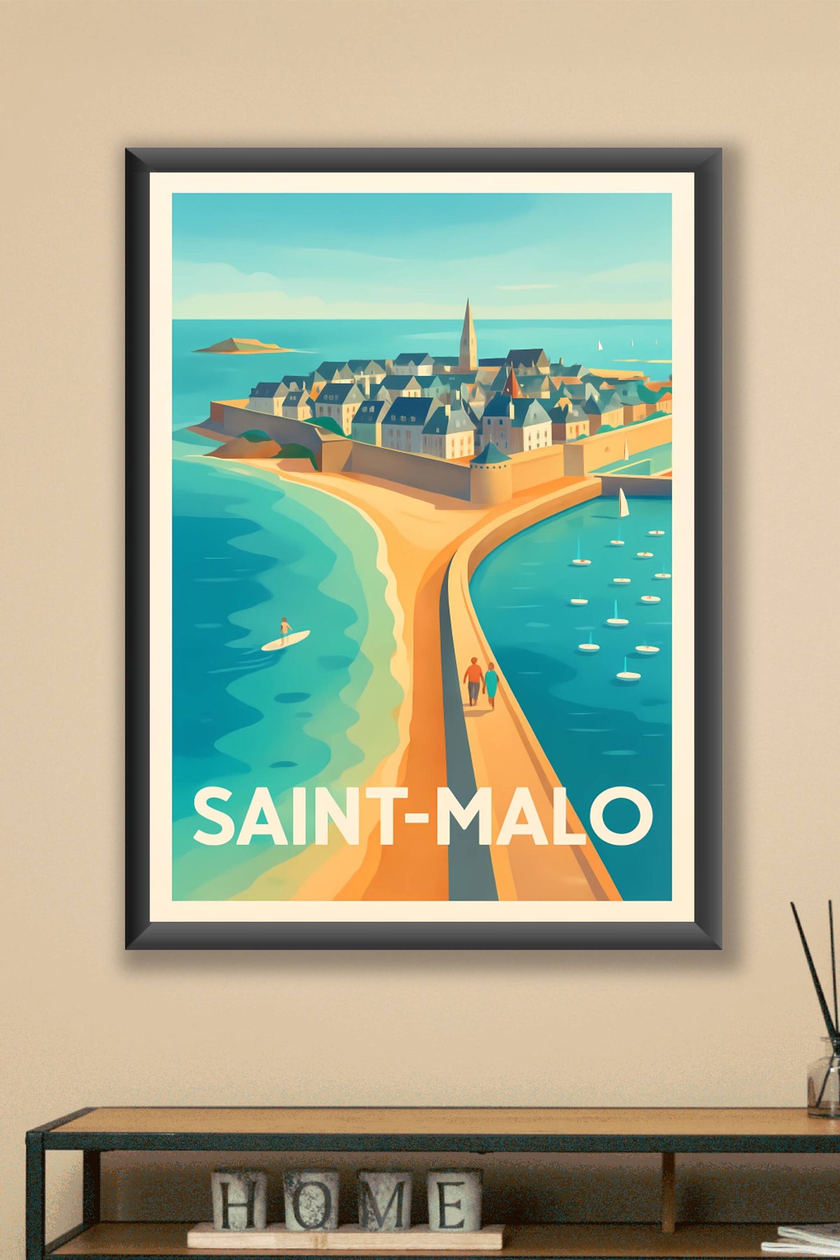 Affiche Saint-Malo — Escale en bord de mer et cité corsaire · poster d'art de Saint-Malo