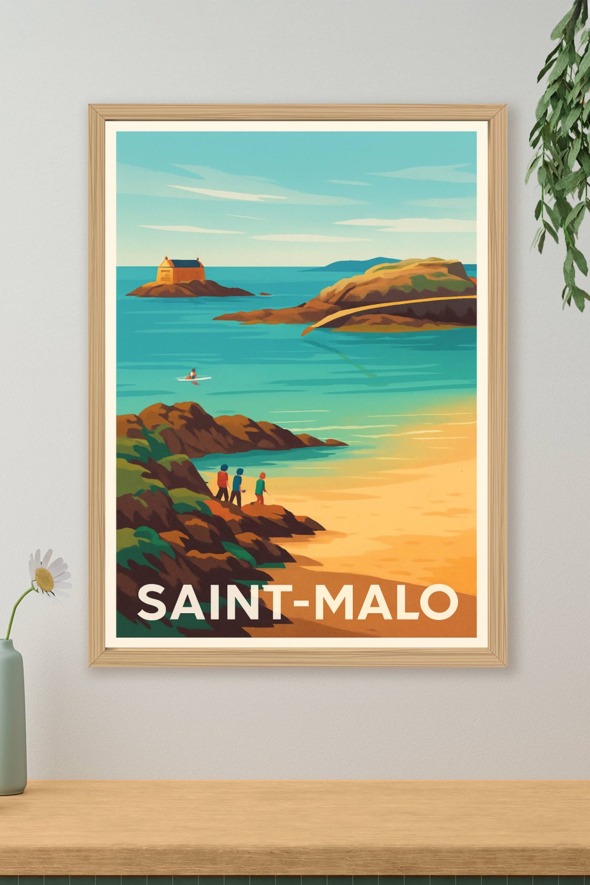 Affiche Saint-Malo — Escapade maritime et plages dorées · poster d'art de Saint-Malo