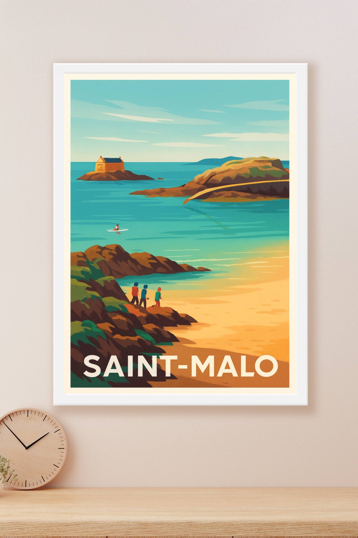 Affiche Saint-Malo — Escapade maritime et plages dorées · poster d'art de Saint-Malo