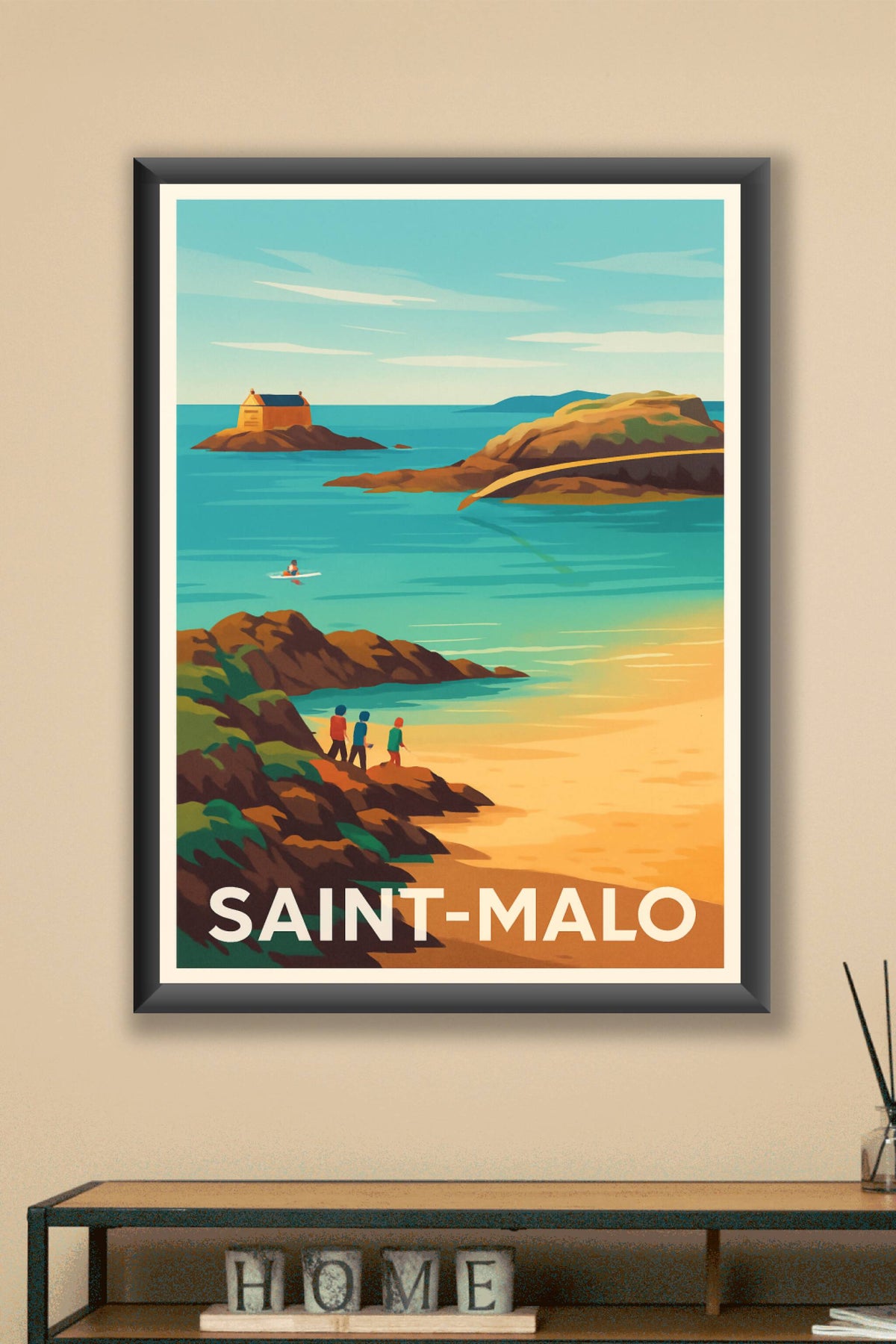 Affiche Saint-Malo — Escapade maritime et plages dorées · poster d'art de Saint-Malo