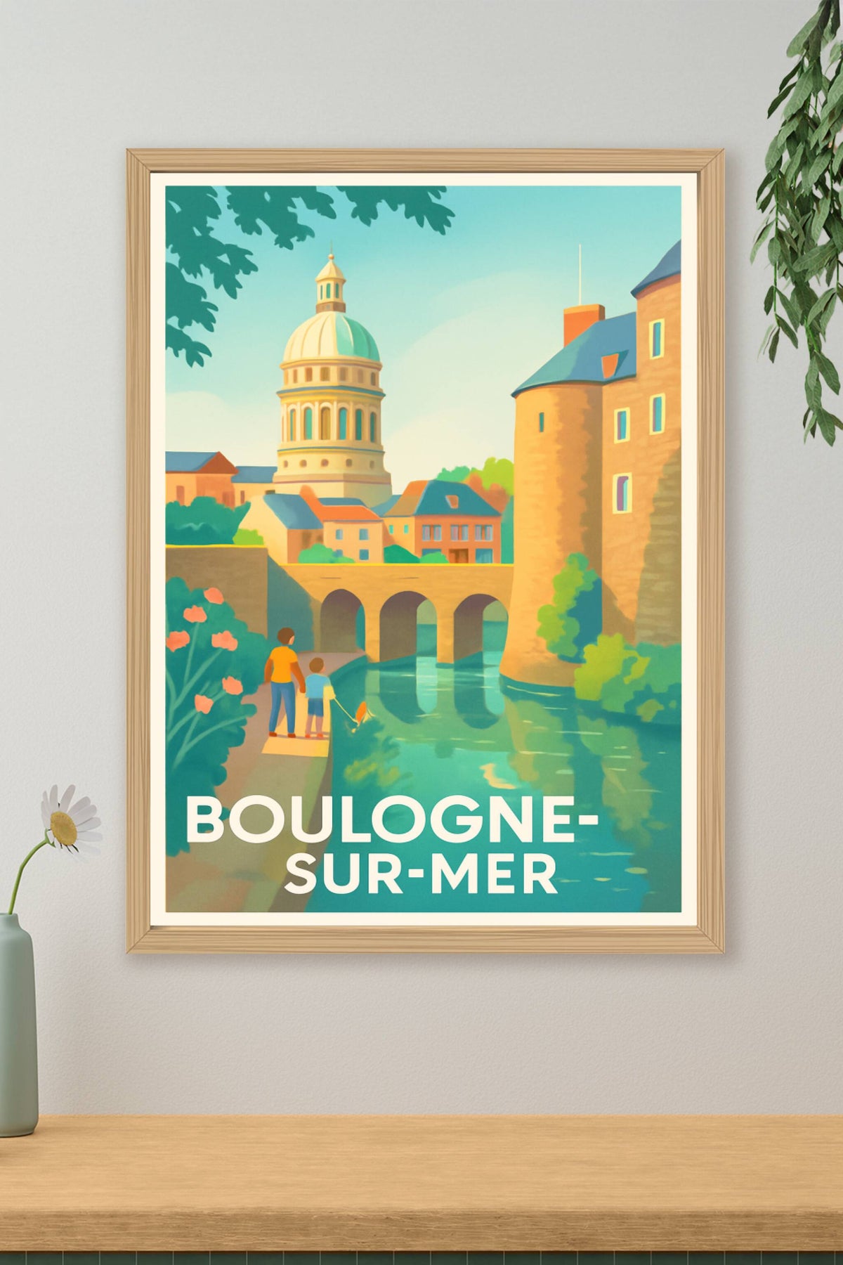 Affiche Boulogne-sur-Mer — Charme intemporel au fil de l'eau · poster d'art de Boulogne-sur-Mer