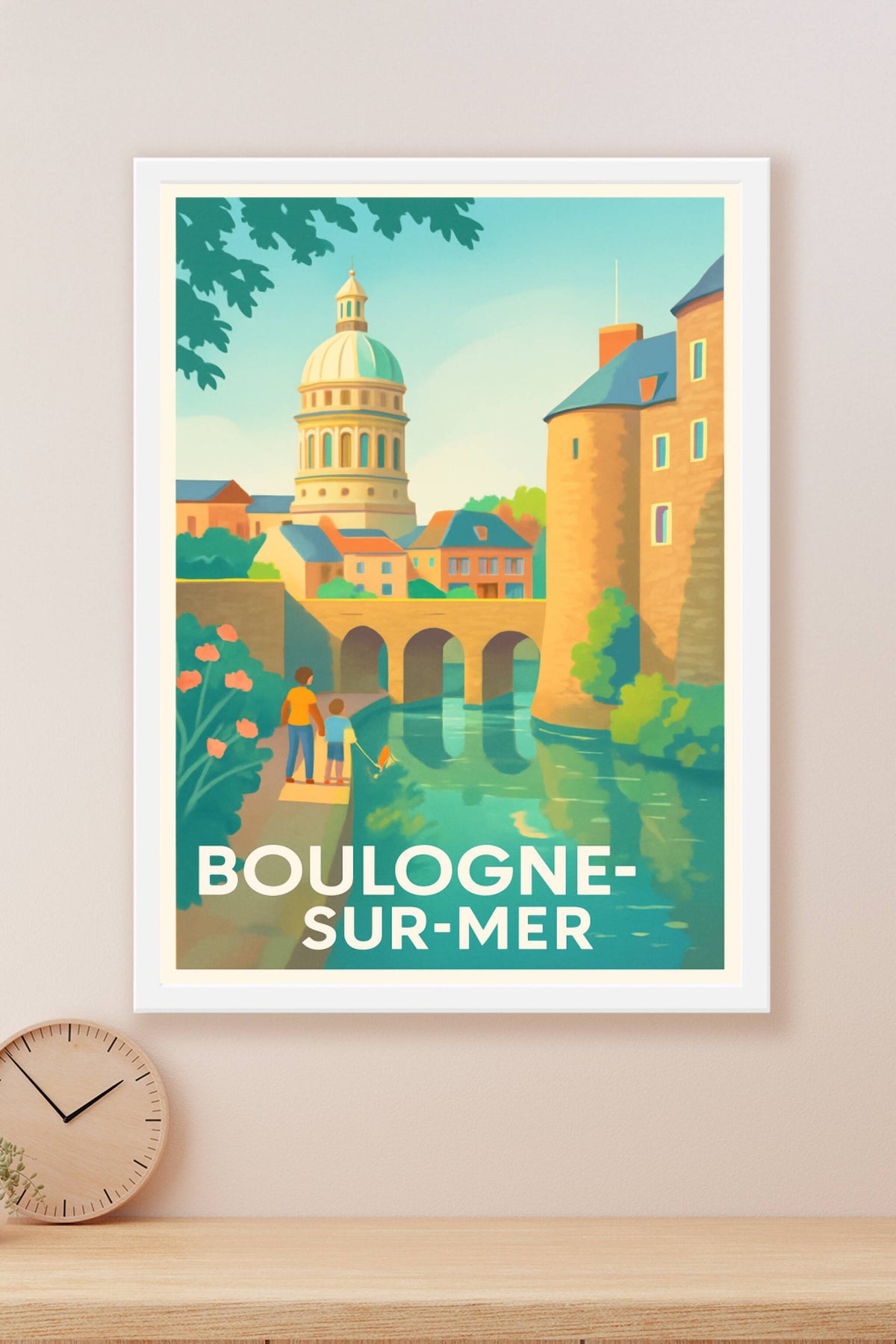 Affiche Boulogne-sur-Mer — Charme intemporel au fil de l'eau · poster d'art de Boulogne-sur-Mer