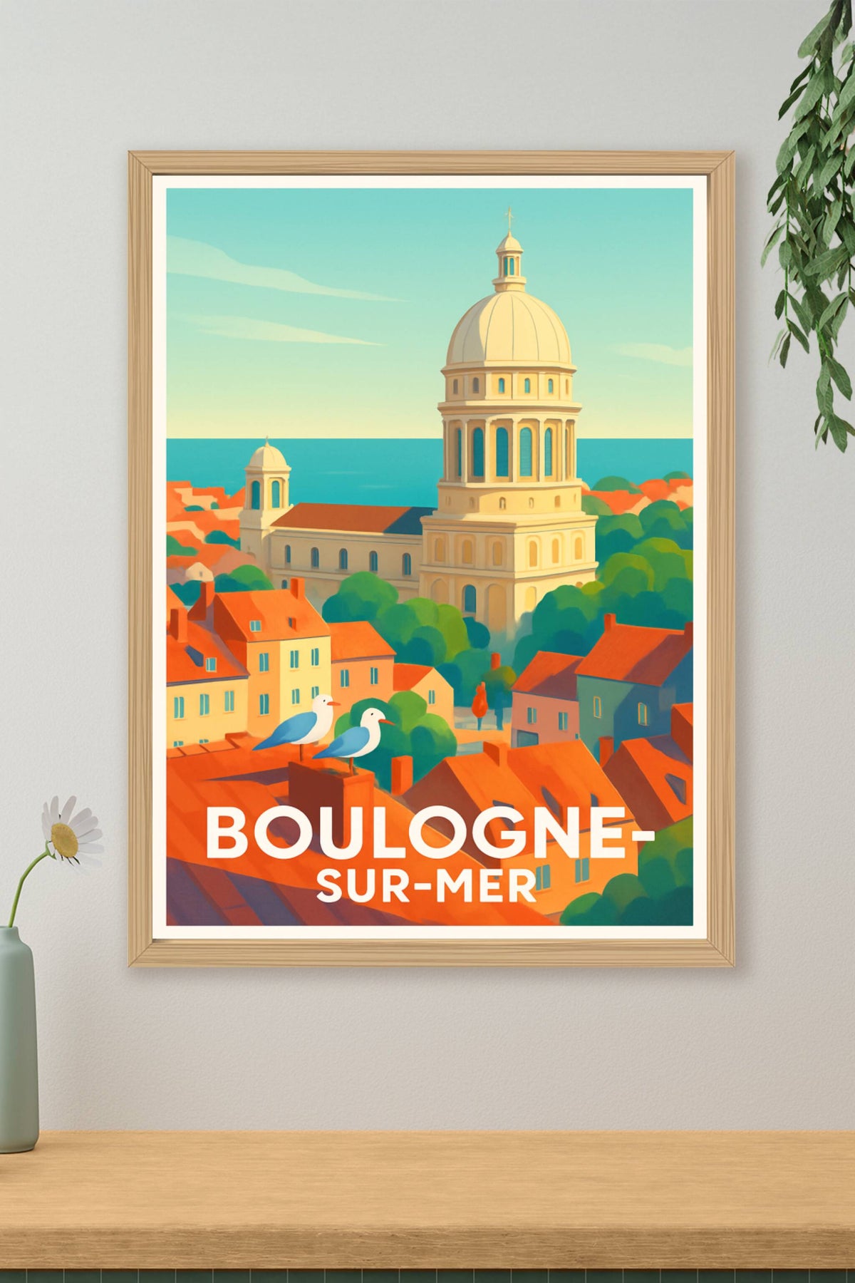 Affiche Boulogne-sur-Mer — Charme côtier et patrimoine historique · poster d'art de Boulogne-sur-Mer