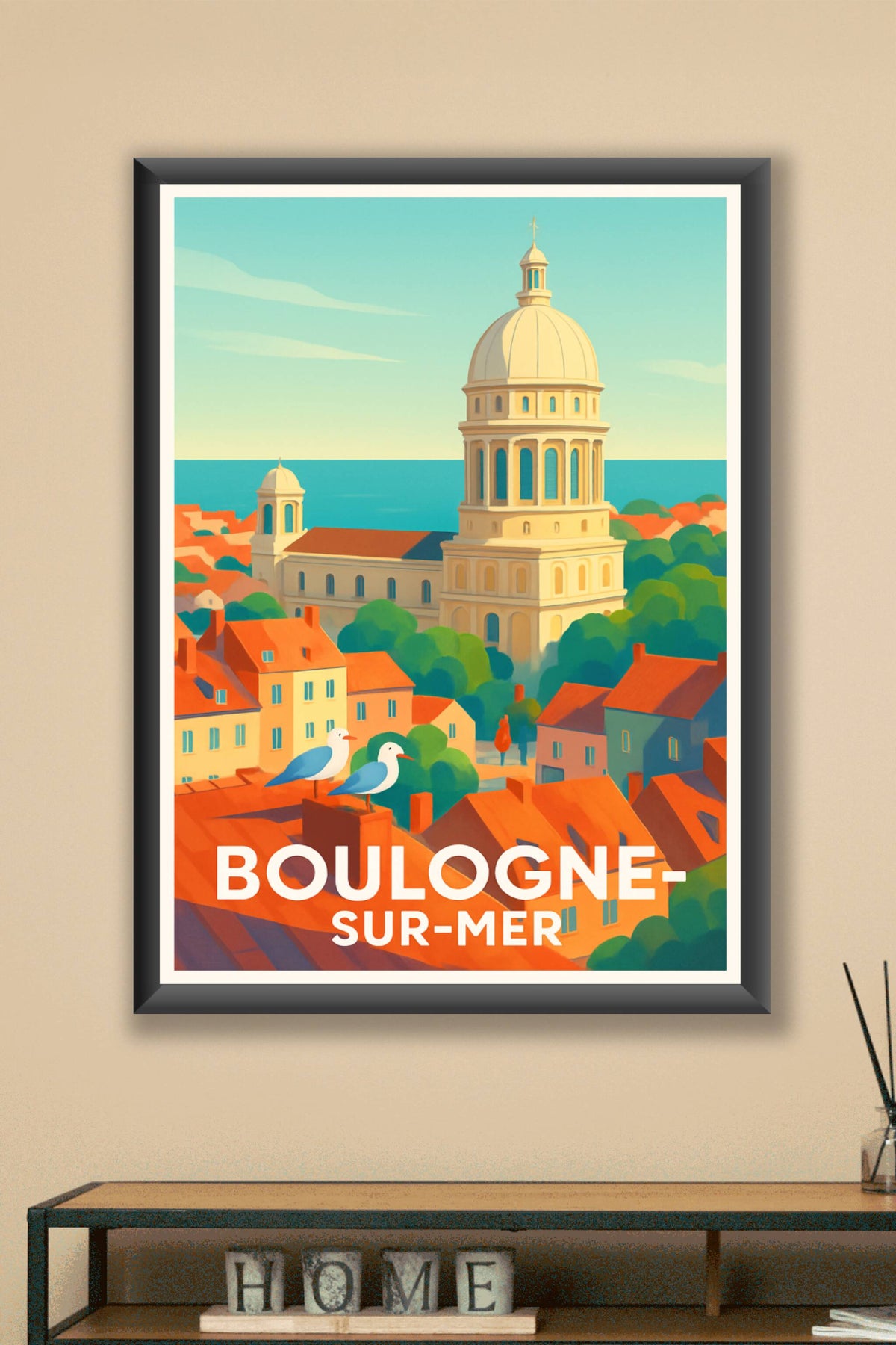 Affiche Boulogne-sur-Mer — Charme côtier et patrimoine historique · poster d'art de Boulogne-sur-Mer
