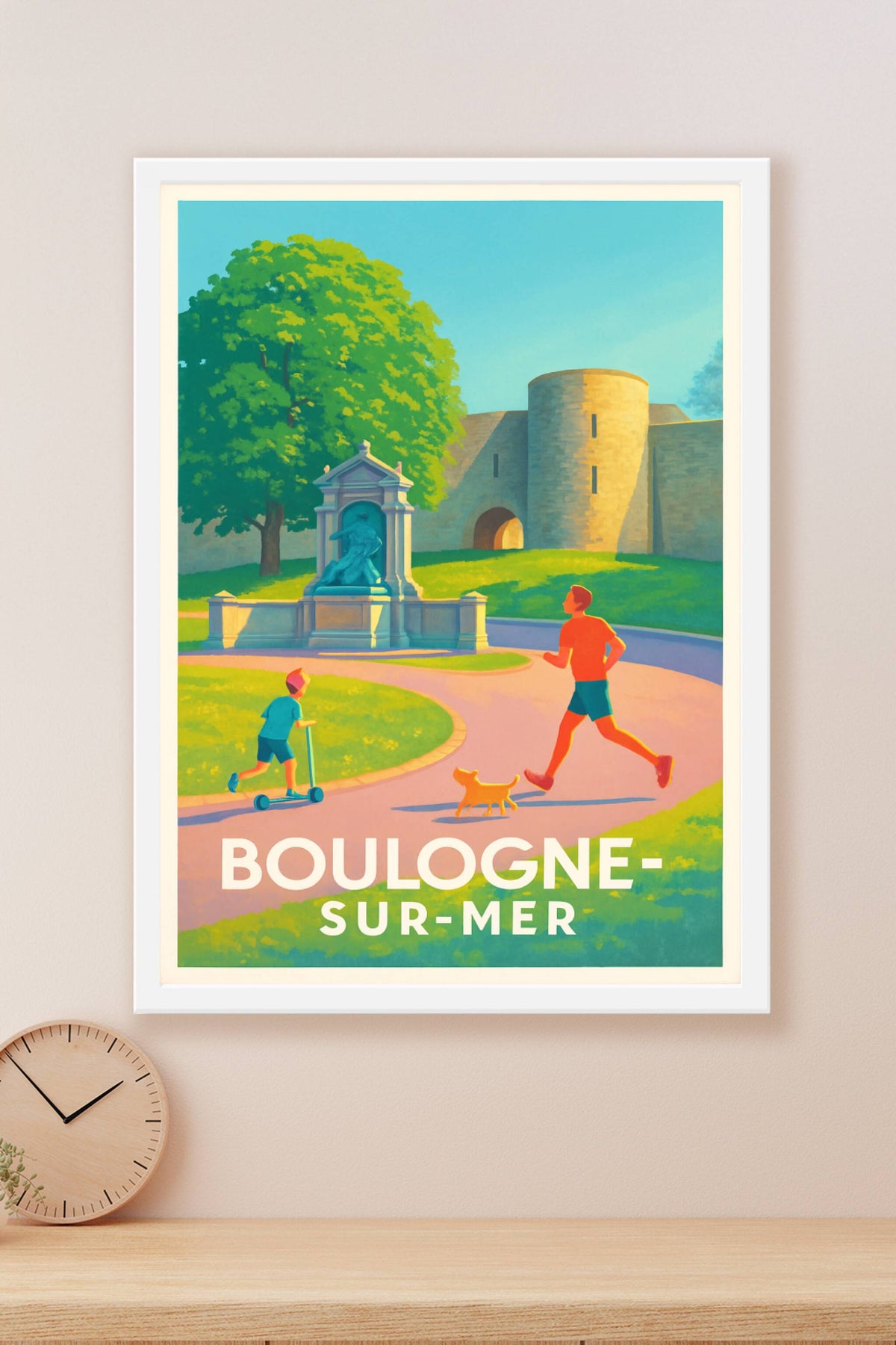 Affiche Boulogne-sur-Mer — Balade ensoleillée au parc · poster d'art de Boulogne-sur-Mer