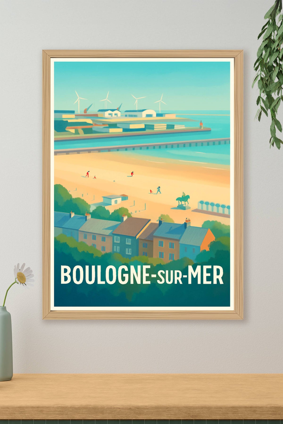 Affiche Boulogne-sur-Mer — Charme côtier et douceur de vie · poster d'art de Boulogne-sur-Mer