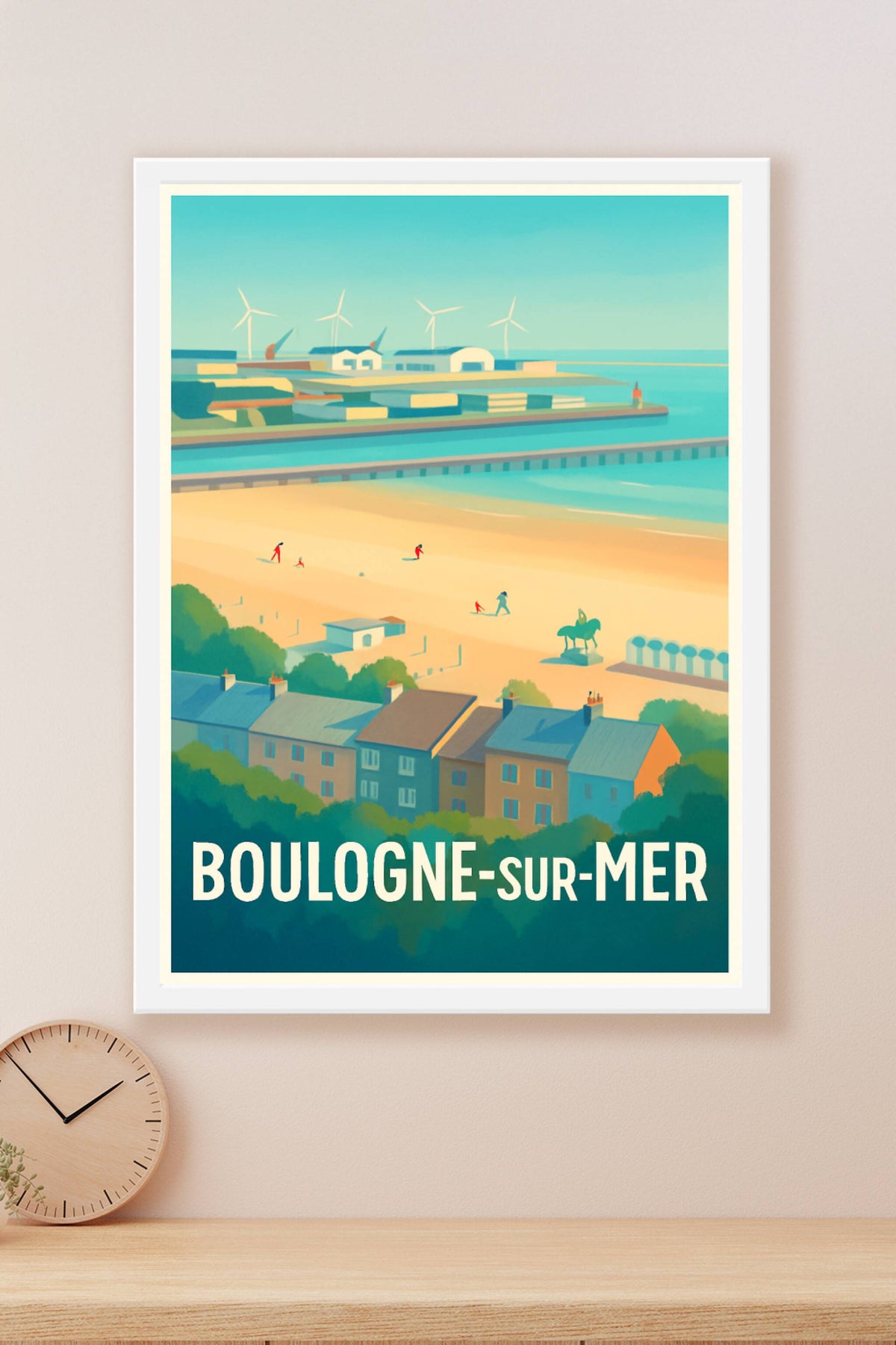 Affiche Boulogne-sur-Mer — Charme côtier et douceur de vie · poster d'art de Boulogne-sur-Mer