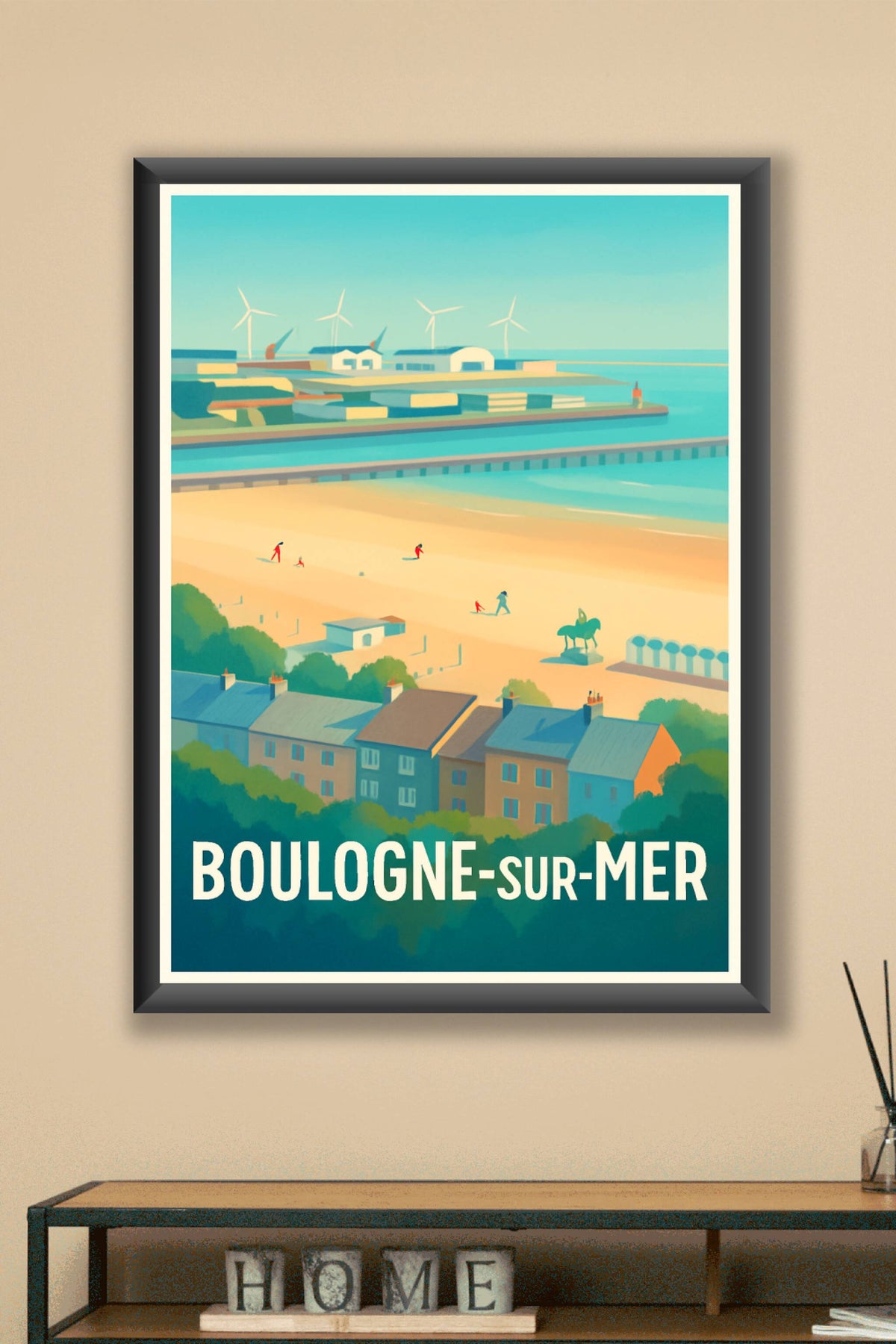 Affiche Boulogne-sur-Mer — Charme côtier et douceur de vie · poster d'art de Boulogne-sur-Mer