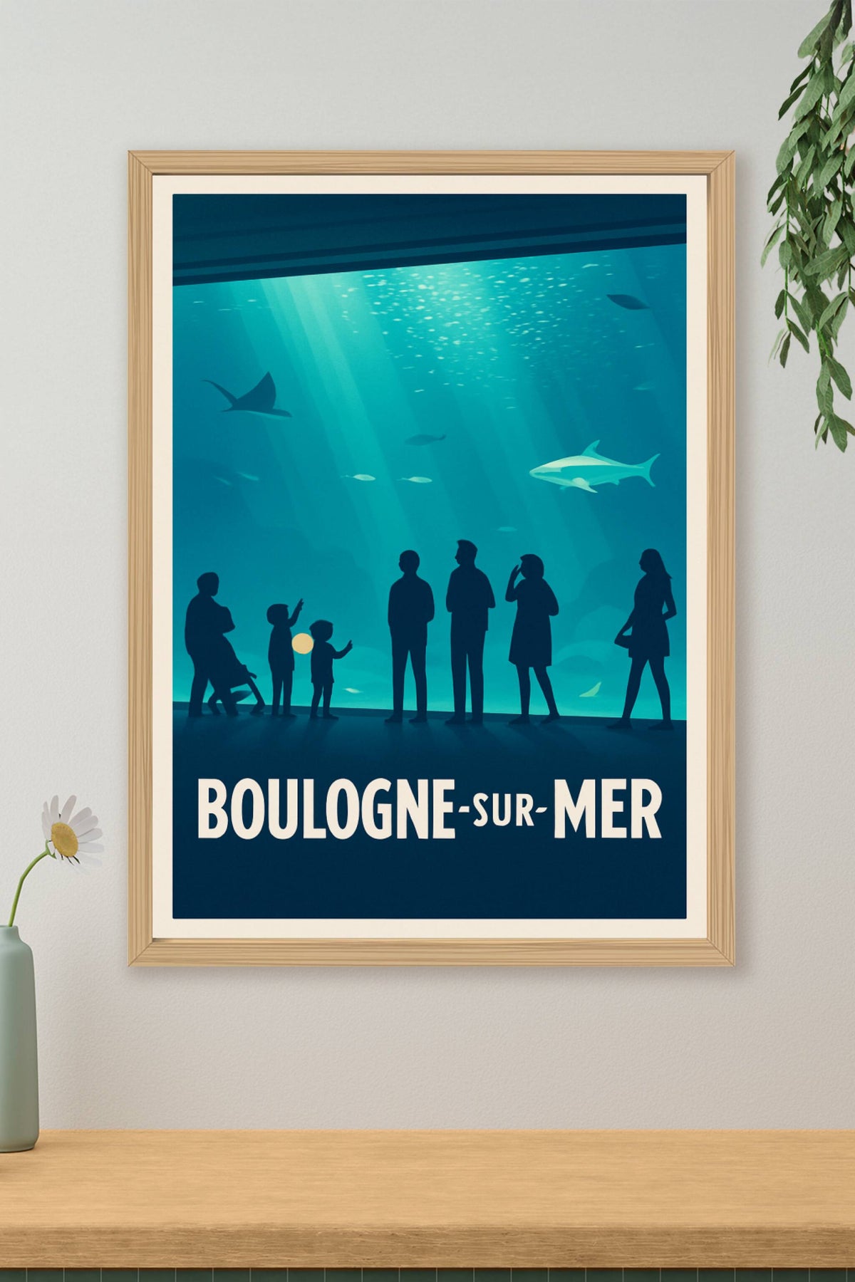 Affiche Boulogne-sur-Mer — Plongée fascinante dans l'aquarium · poster d'art de Boulogne-sur-Mer
