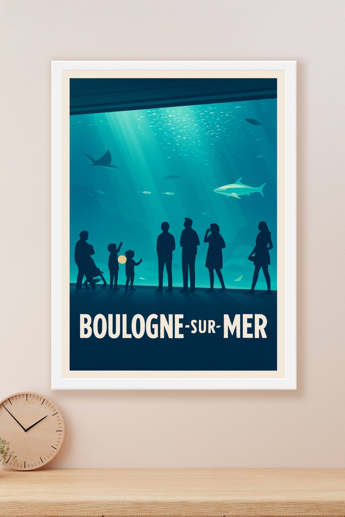 Affiche Boulogne-sur-Mer — Plongée fascinante dans l'aquarium · poster d'art de Boulogne-sur-Mer