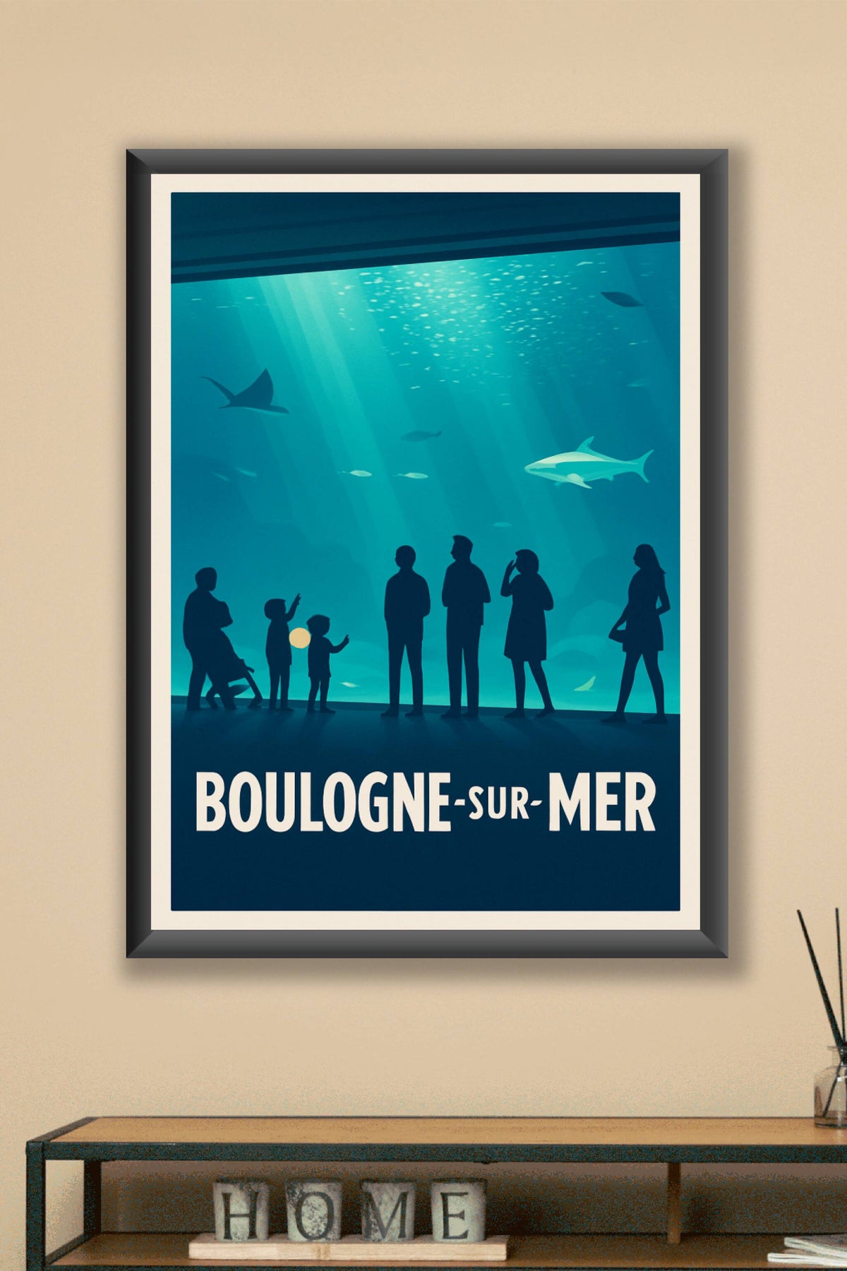 Affiche Boulogne-sur-Mer — Plongée fascinante dans l'aquarium · poster d'art de Boulogne-sur-Mer
