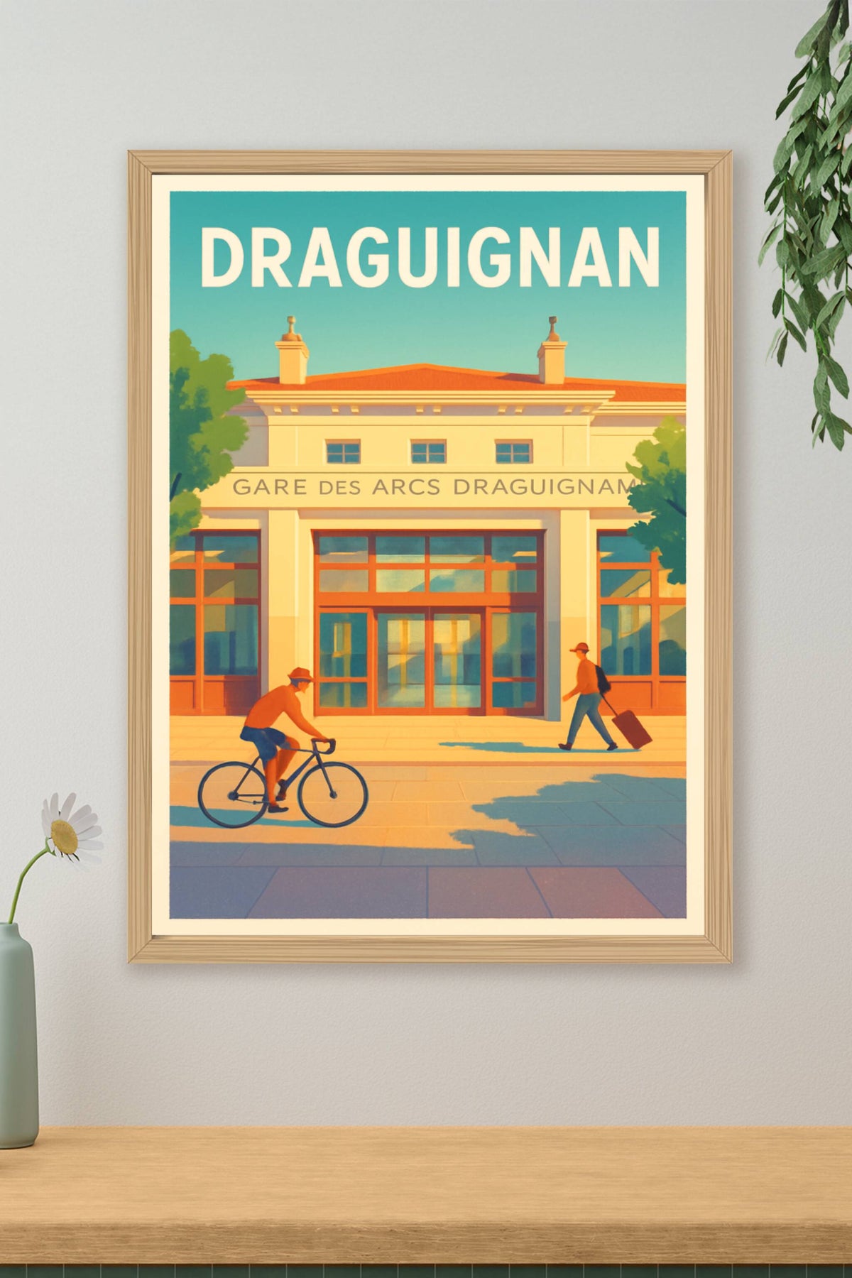 Affiche Draguignan — Charme et douceur à la gare des Arcs · poster d'art de Draguignan