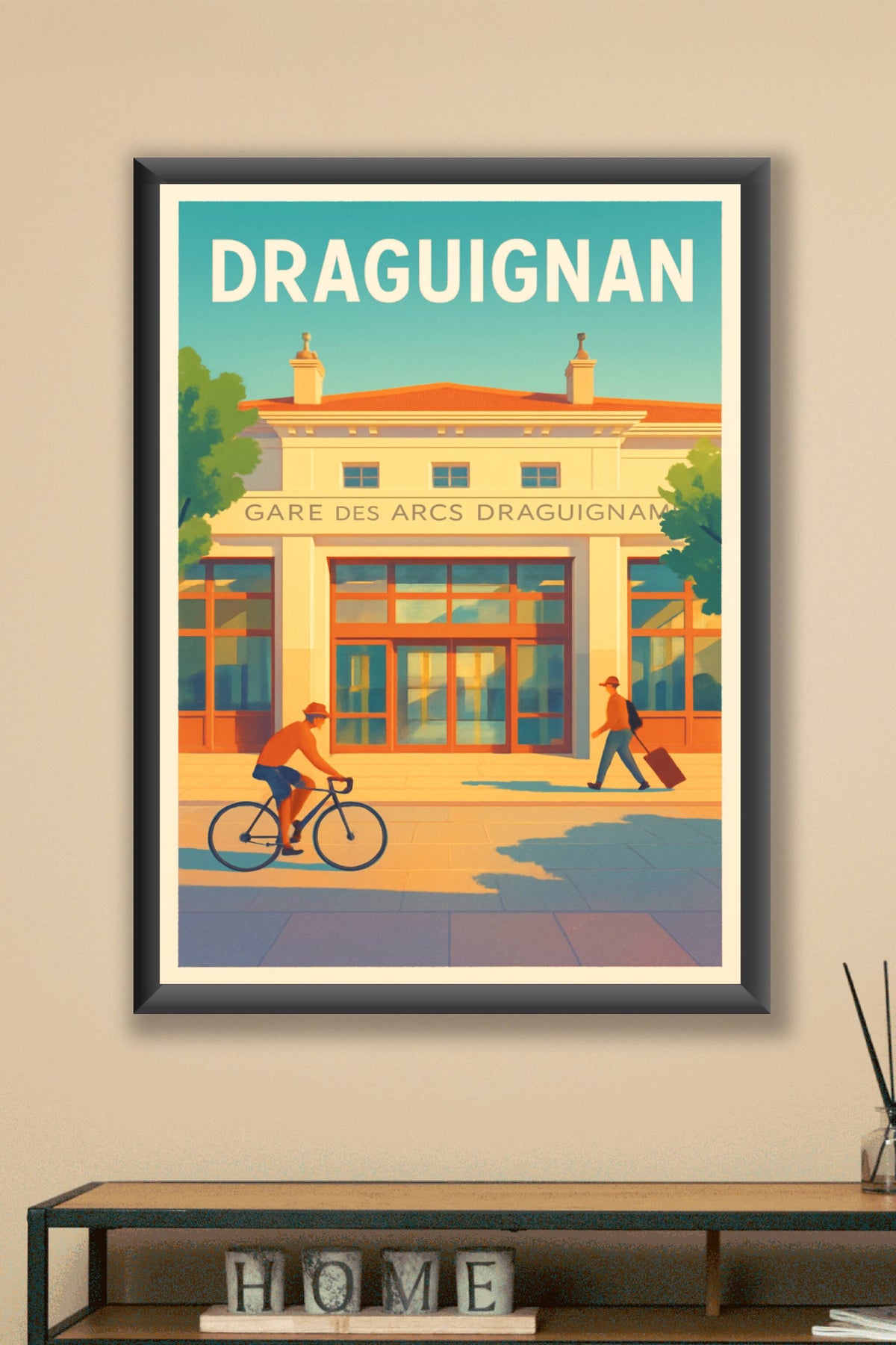 Affiche Draguignan — Charme et douceur à la gare des Arcs · poster d'art de Draguignan