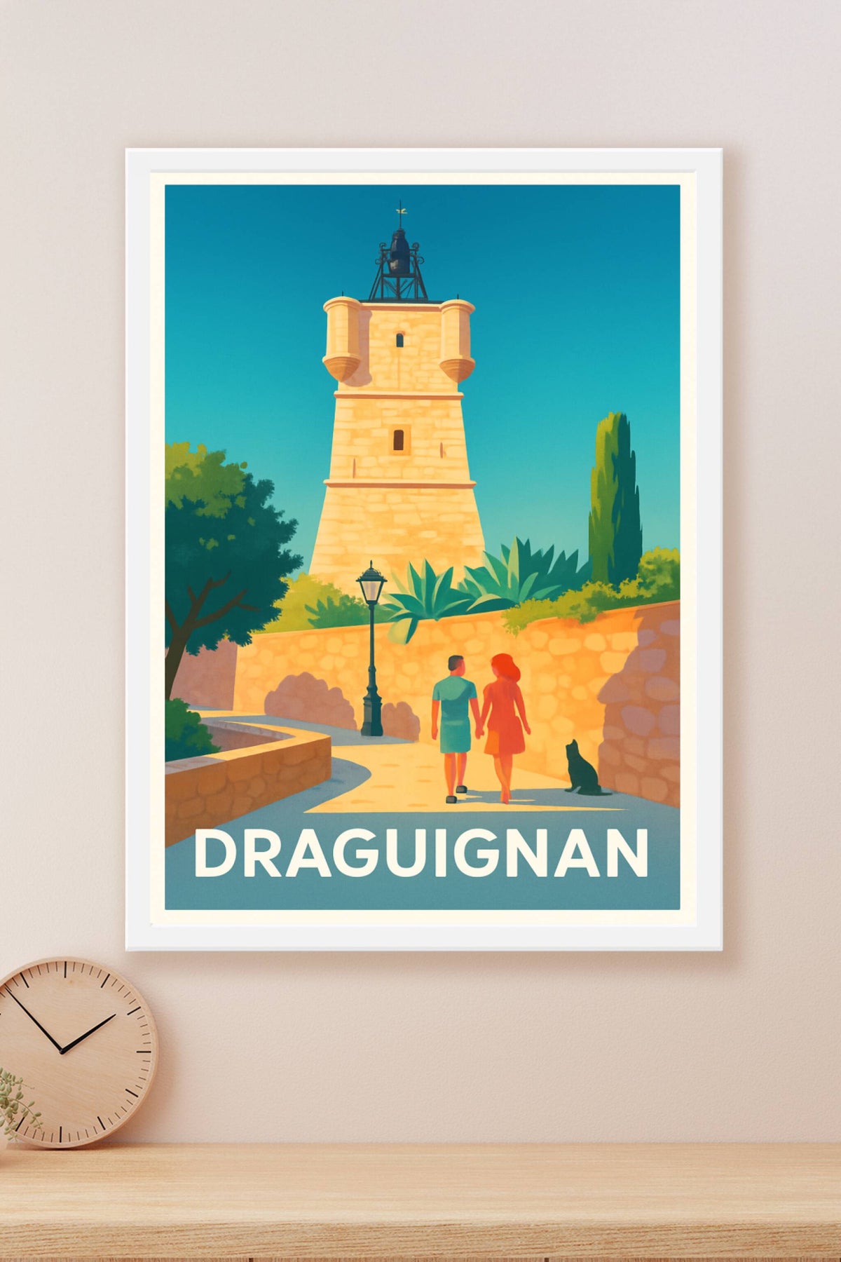 Affiche Draguignan — Promenade ensoleillée au cœur de la Provence · poster d'art de Draguignan