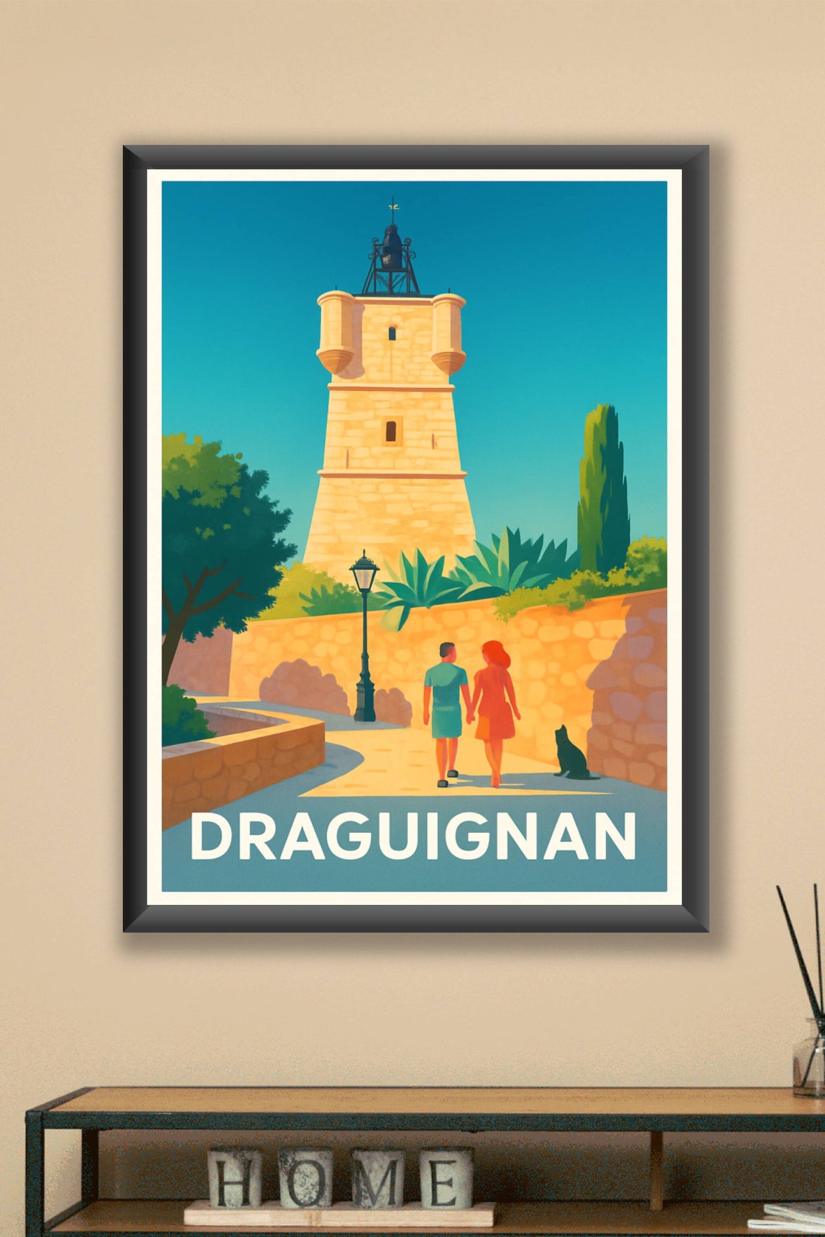 Affiche Draguignan — Promenade ensoleillée au cœur de la Provence · poster d'art de Draguignan