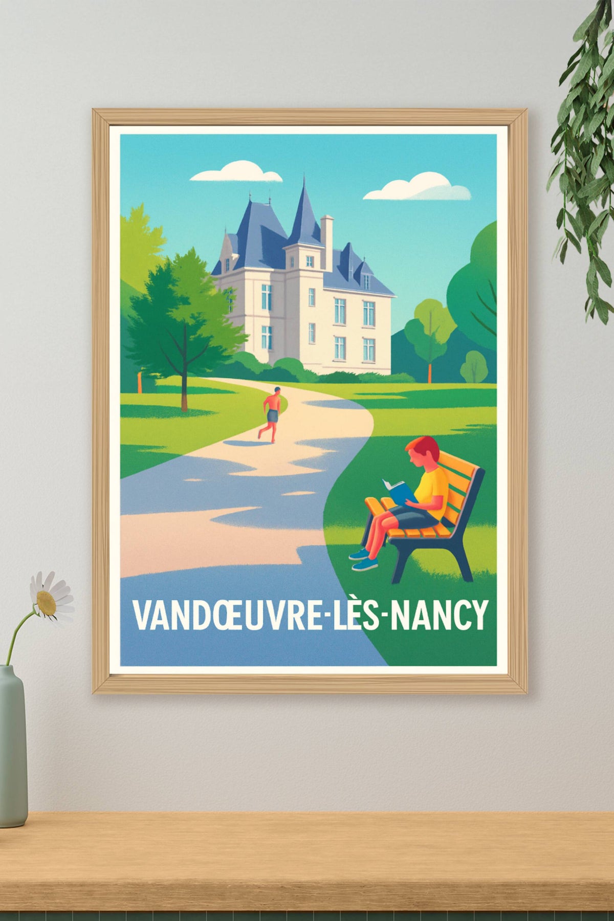 Affiche Vandœuvre-lès-Nancy — Sérénité et nature au cœur de la ville · poster d'art de Vandœuvre-lès-Nancy