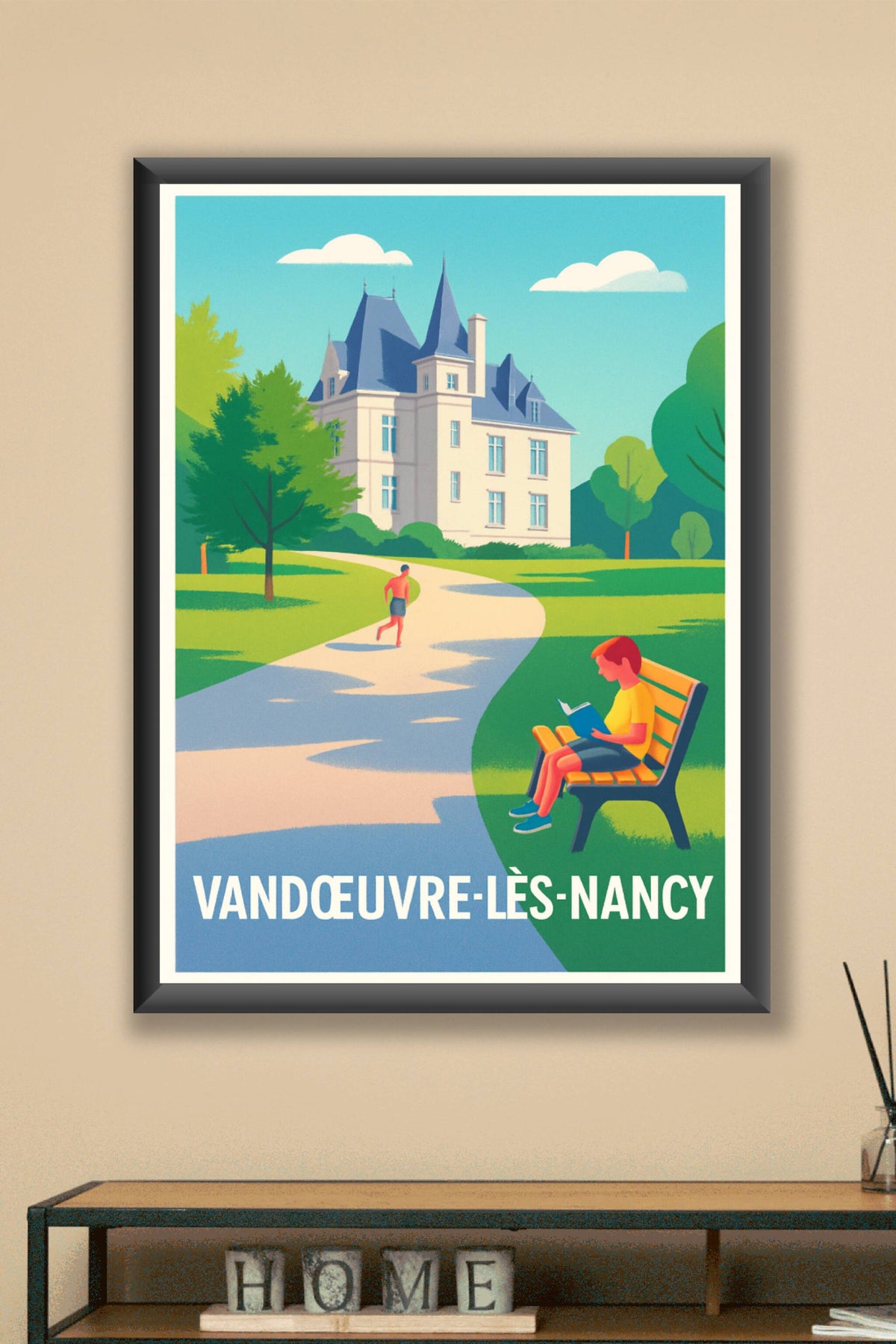 Affiche Vandœuvre-lès-Nancy — Sérénité et nature au cœur de la ville · poster d'art de Vandœuvre-lès-Nancy