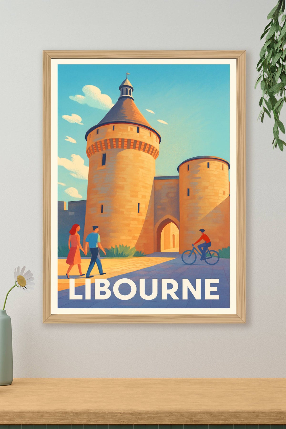 Affiche Libourne — Une porte historique au cœur de la ville · poster d'art de Libourne