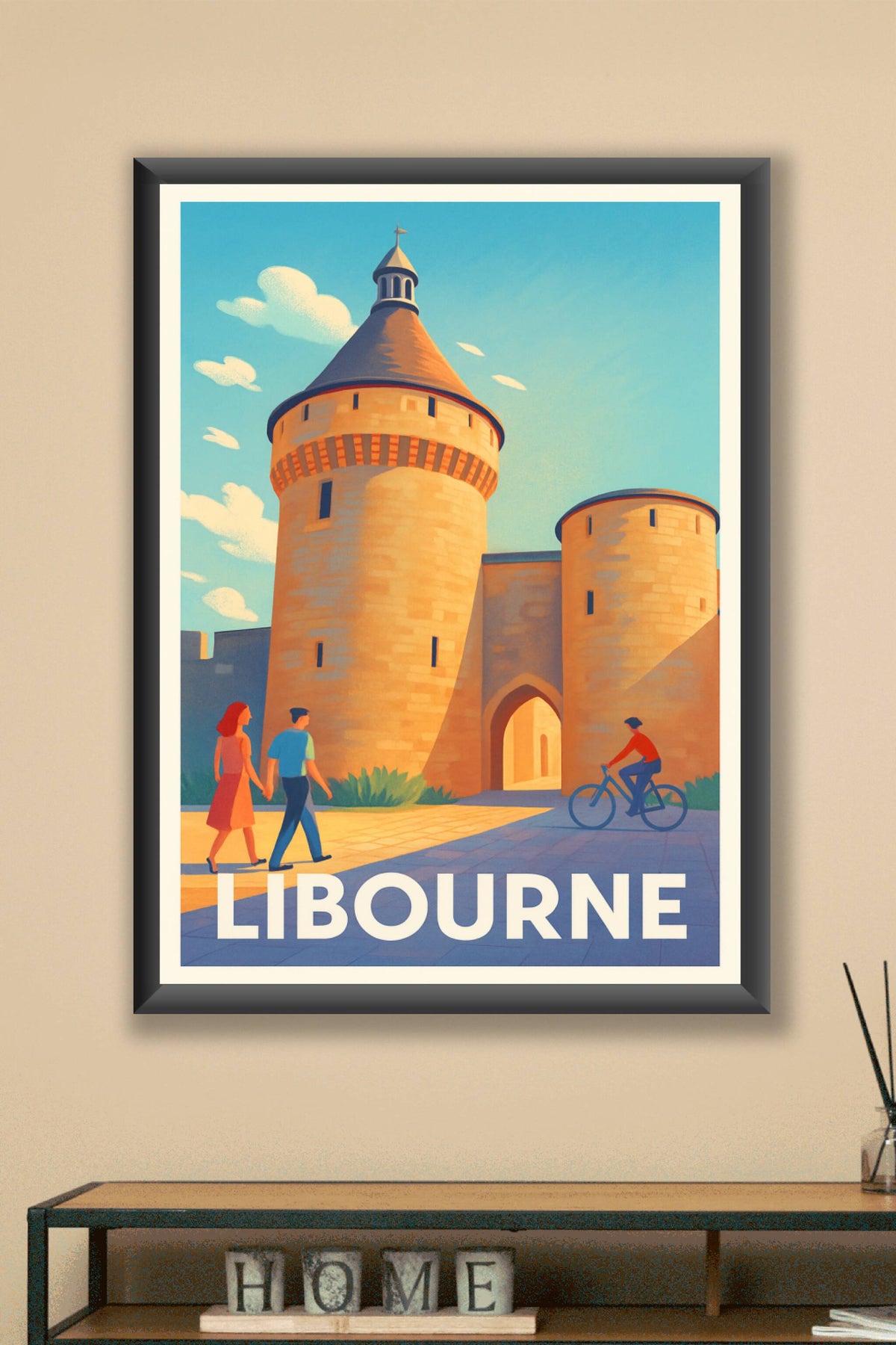 Affiche Libourne — Une porte historique au cœur de la ville · poster d'art de Libourne
