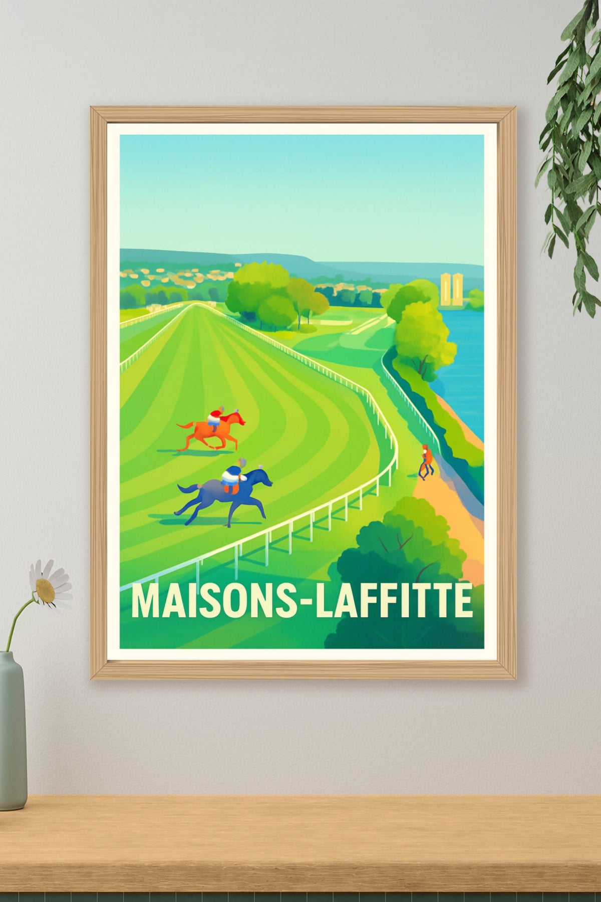 Affiche Maisons-Laffitte — L'élégance des courses hippiques · poster d'art de Maisons-Laffitte