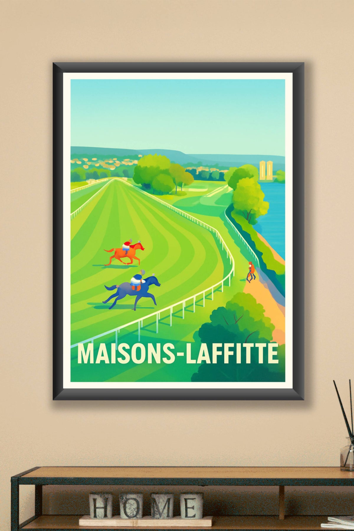 Affiche Maisons-Laffitte — L'élégance des courses hippiques · poster d'art de Maisons-Laffitte