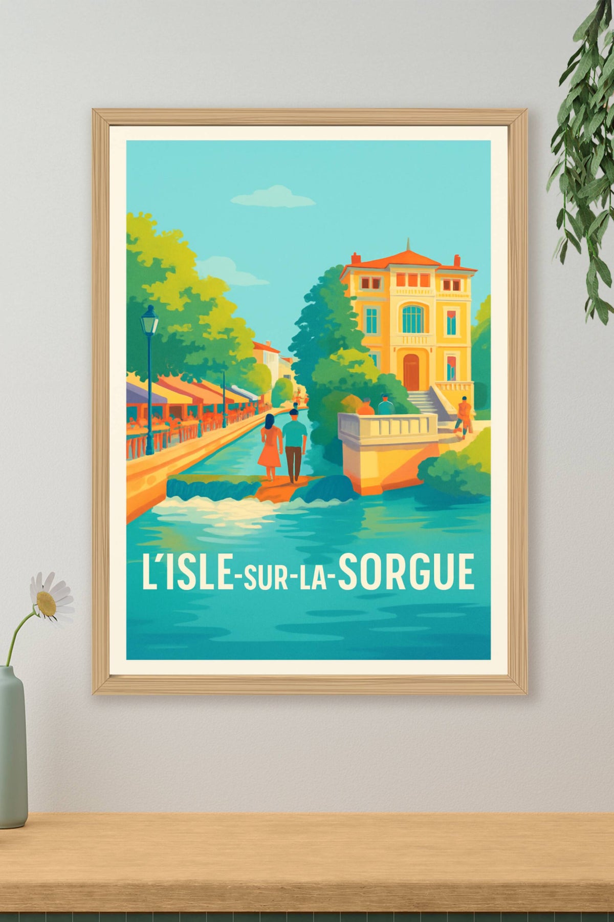 Affiche L'Isle-sur-la-Sorgue — Charme et sérénité au fil de l'eau · poster d'art de L'Isle-sur-la-Sorgue