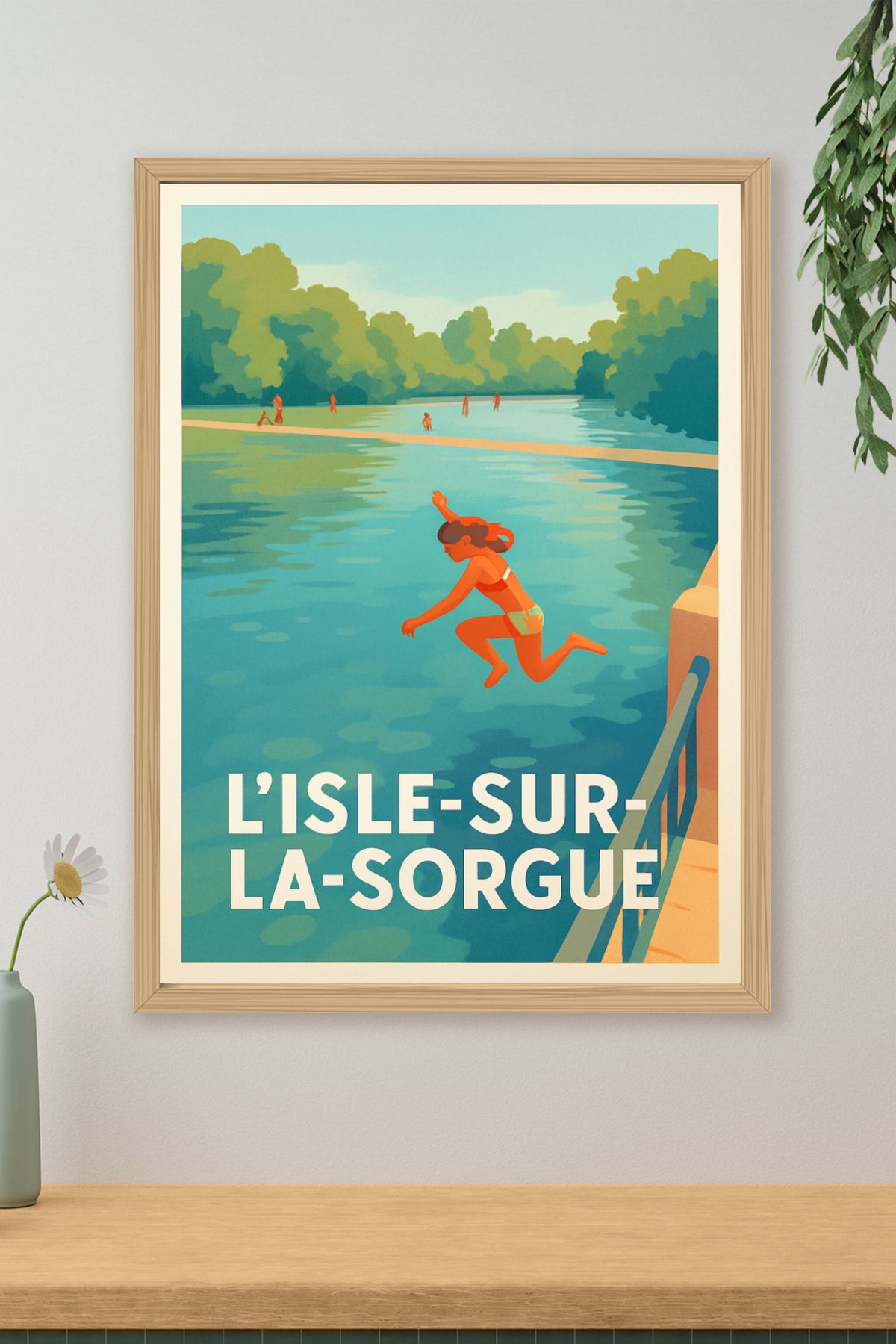 Affiche L'Isle-sur-la-Sorgue — Plongez dans la douceur estivale · poster d'art de L'Isle-sur-la-Sorgue