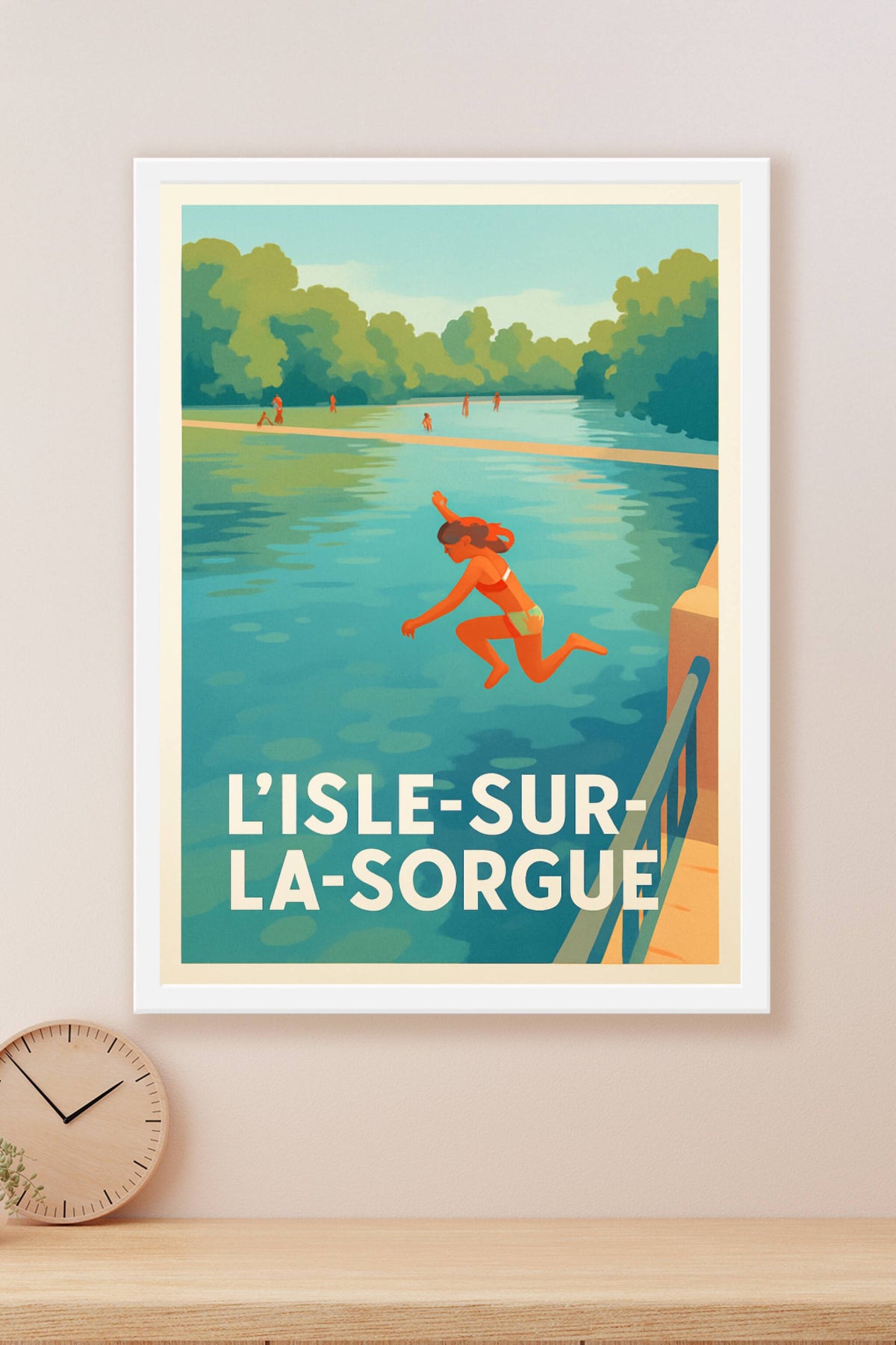 Affiche L'Isle-sur-la-Sorgue — Plongez dans la douceur estivale · poster d'art de L'Isle-sur-la-Sorgue