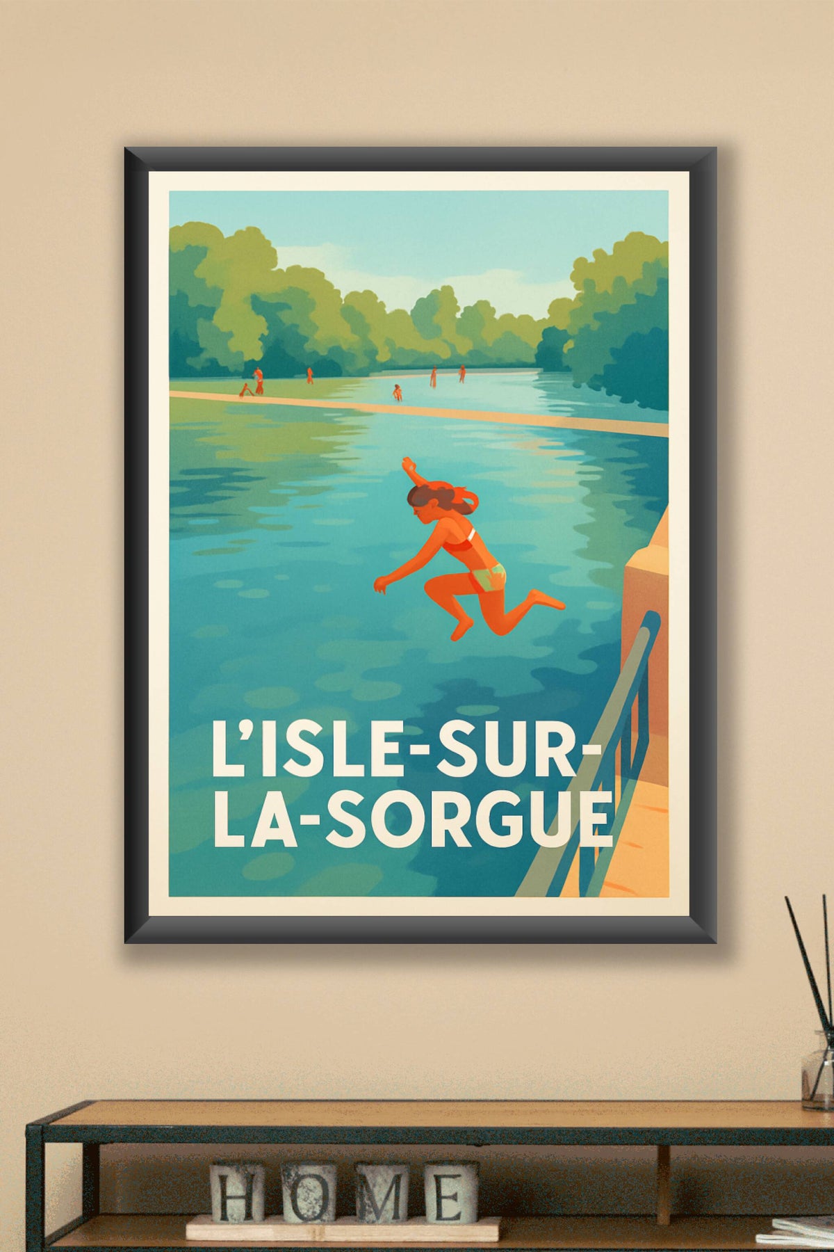 Affiche L'Isle-sur-la-Sorgue — Plongez dans la douceur estivale · poster d'art de L'Isle-sur-la-Sorgue