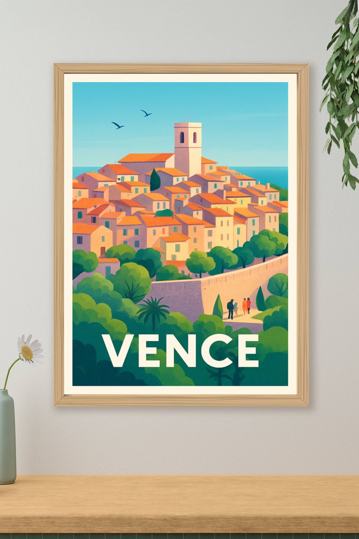 Affiche Vence — Charme méditerranéen au cœur du village · poster d'art de Vence