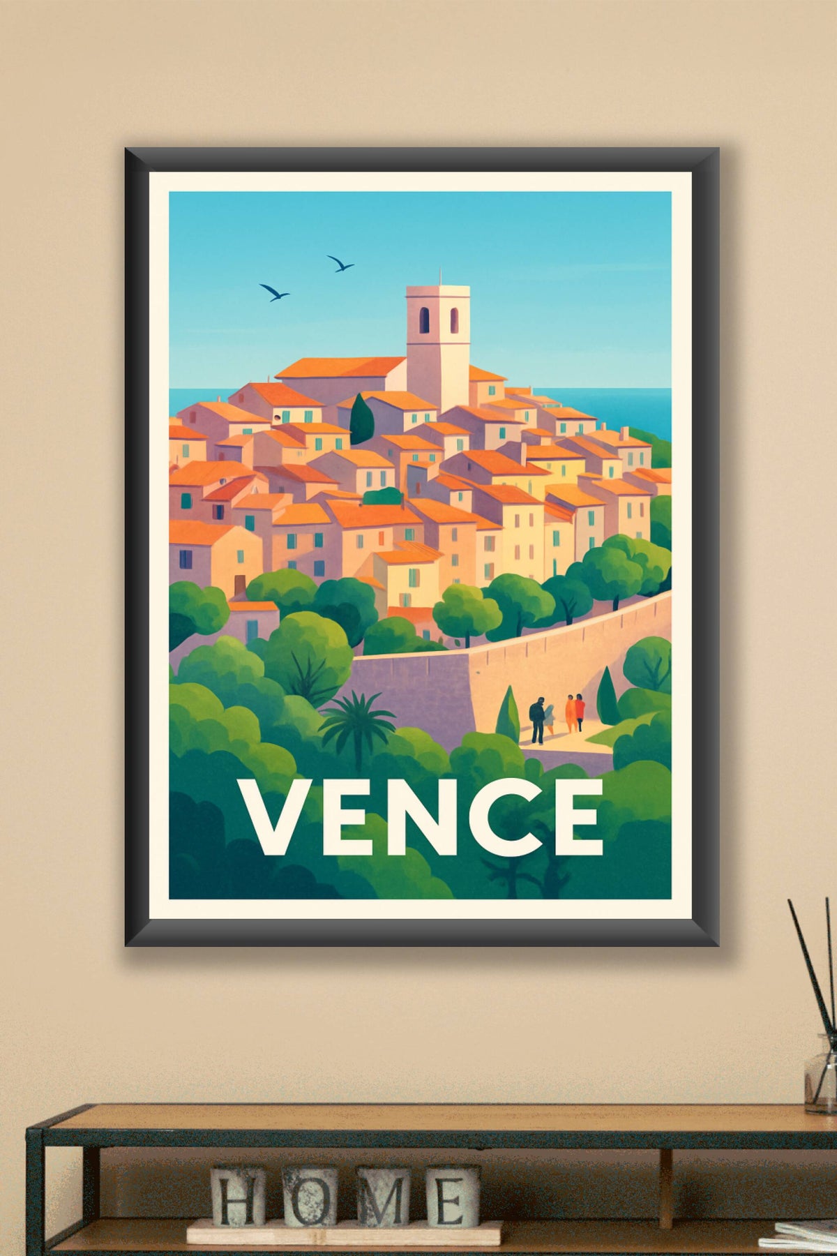 Affiche Vence — Charme méditerranéen au cœur du village · poster d'art de Vence