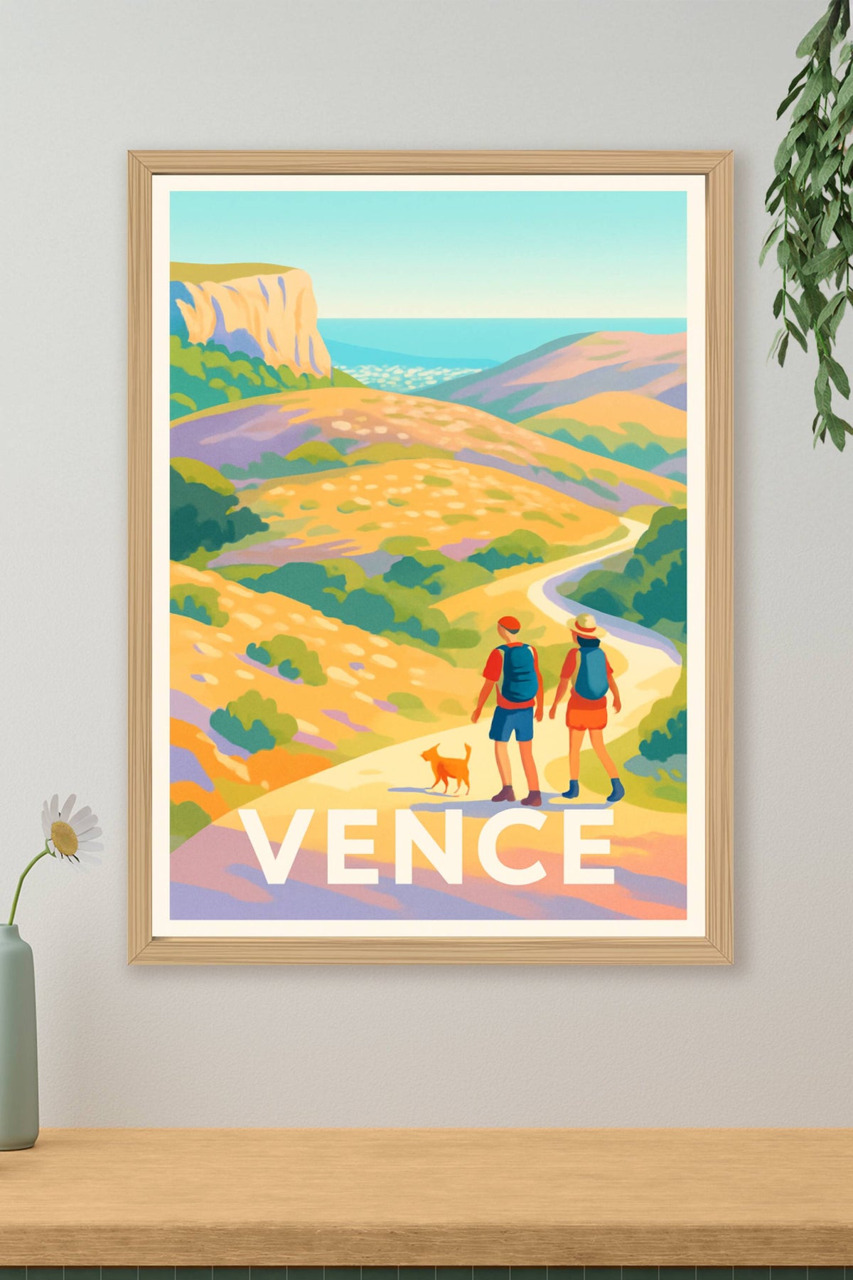 Affiche Vence — Randonnée et nature ensoleillée · poster d'art de Vence