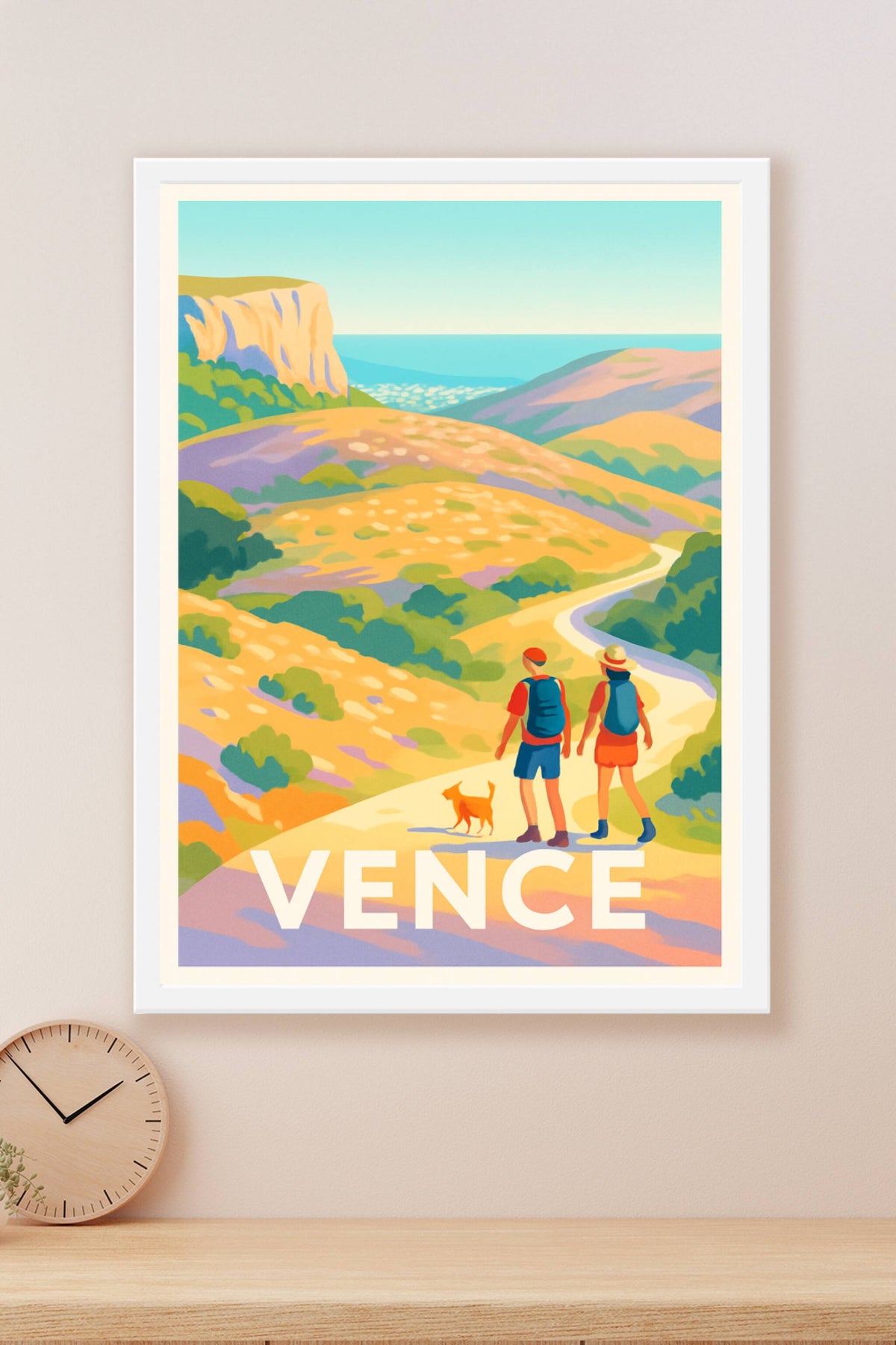 Affiche Vence — Randonnée et nature ensoleillée · poster d'art de Vence