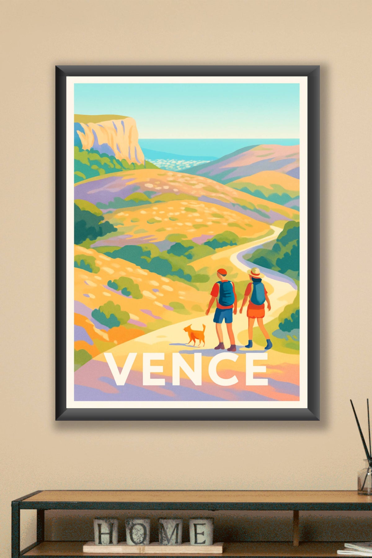 Affiche Vence — Randonnée et nature ensoleillée · poster d'art de Vence