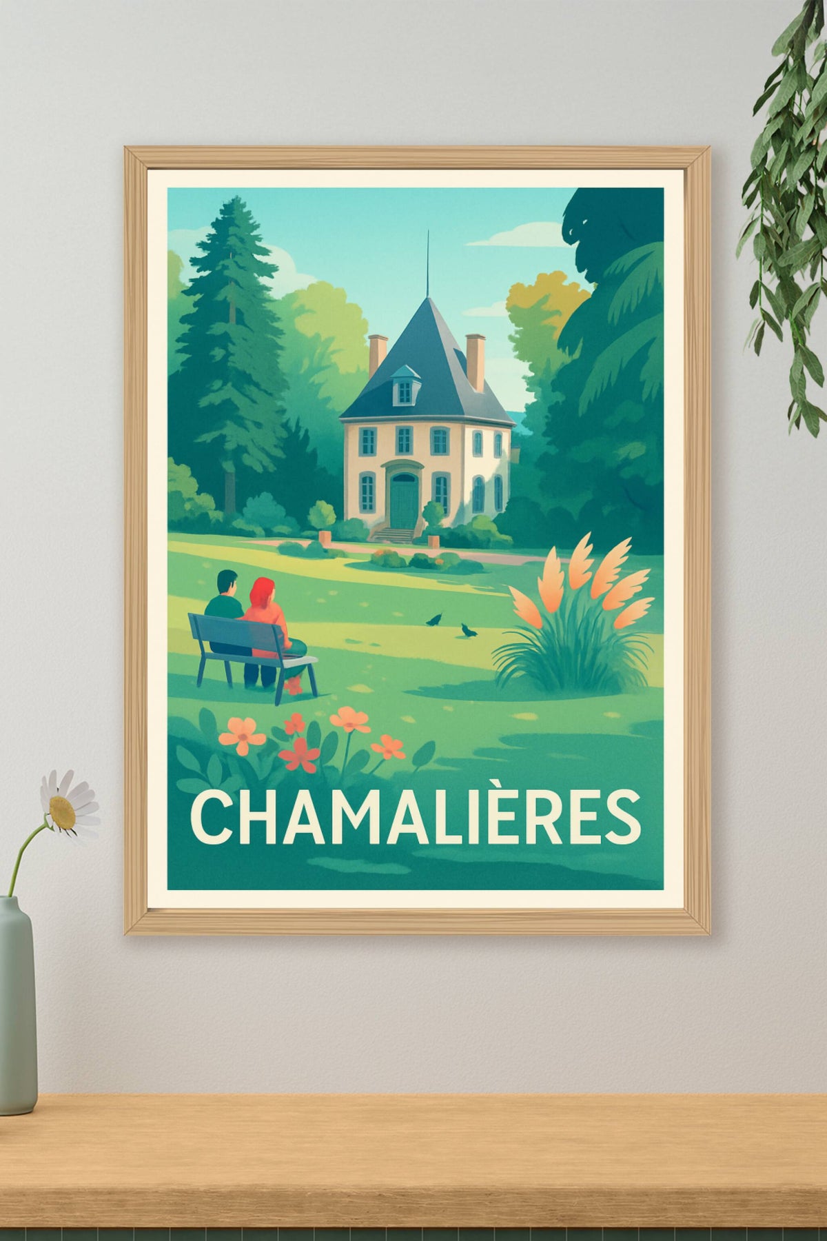 Affiche Chamalières — L'élégance paisible au cœur de la nature · poster d'art de Chamalières