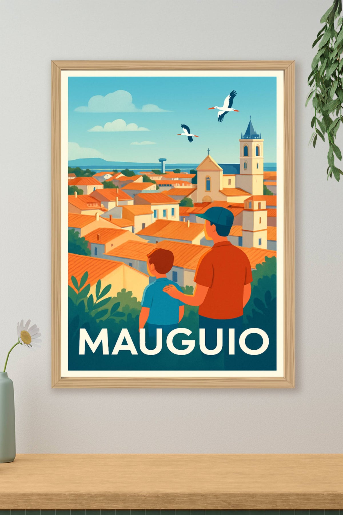 Affiche Mauguio — Instant d'évasion en Occitanie · poster d'art de Mauguio