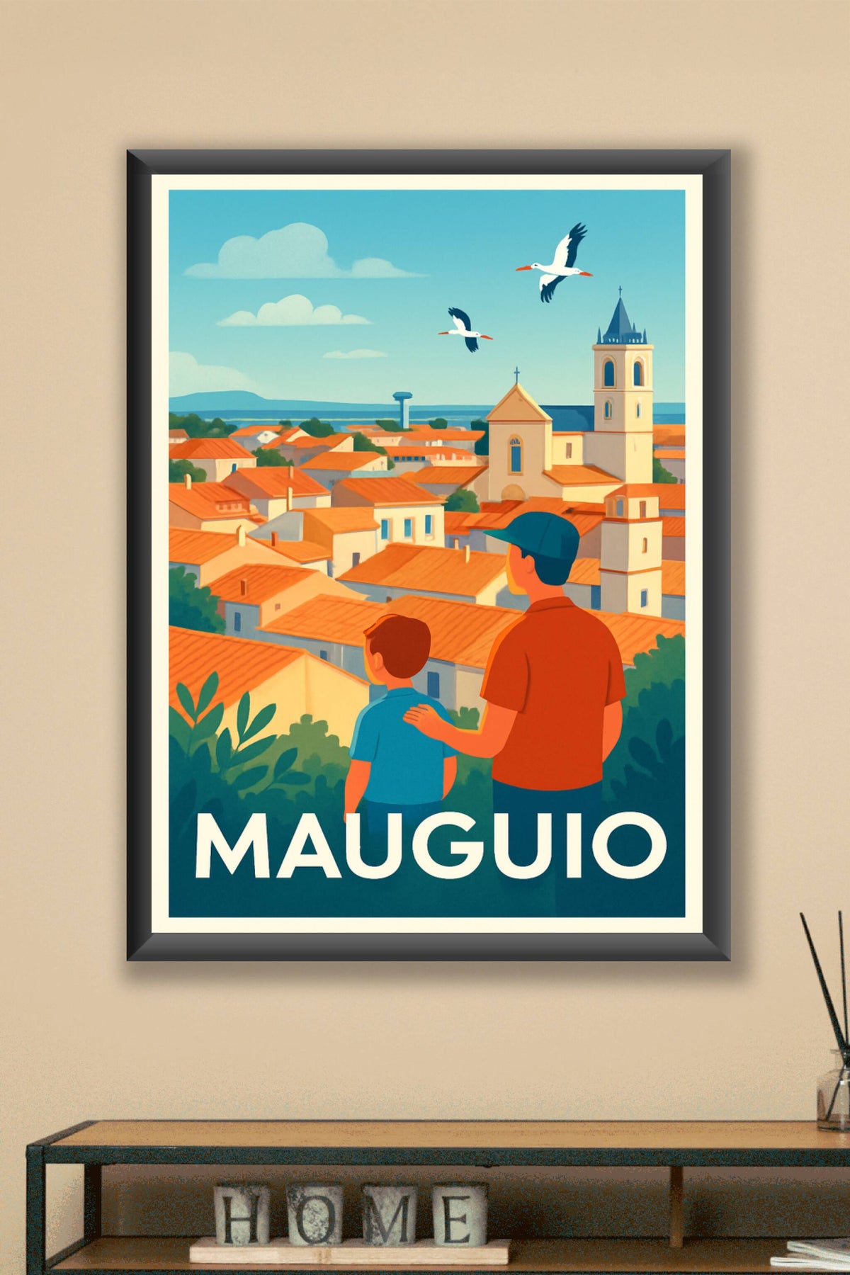 Affiche Mauguio — Instant d'évasion en Occitanie · poster d'art de Mauguio