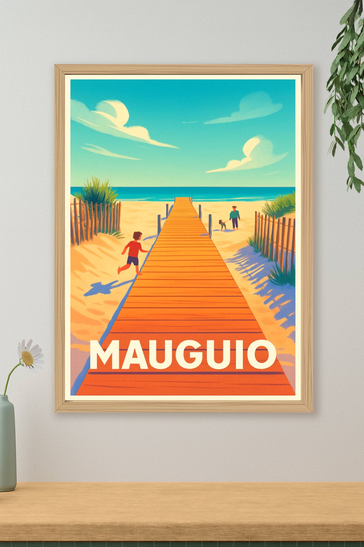 Affiche Mauguio — Évasion estivale sur la plage · poster d'art de Mauguio
