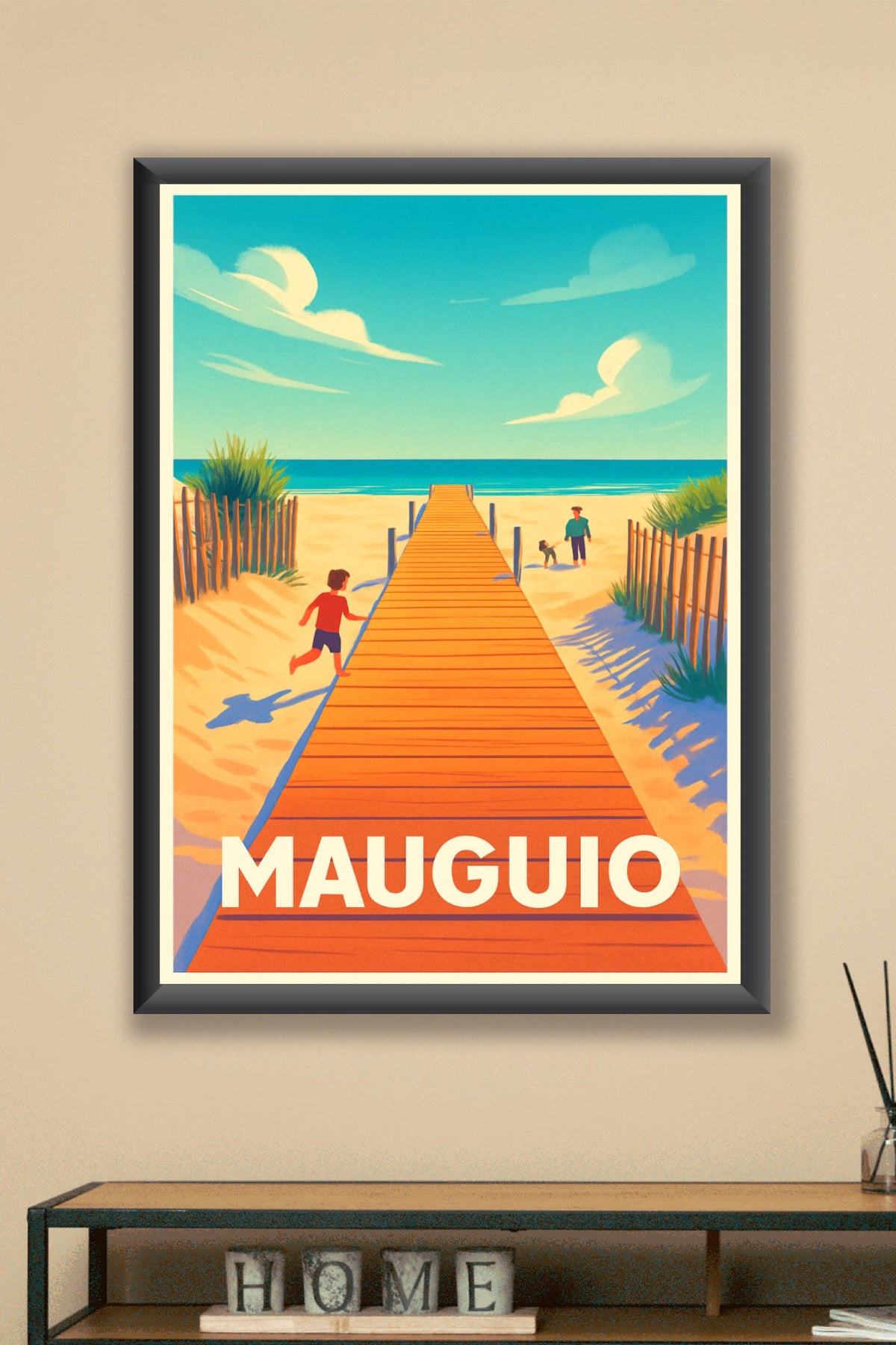Affiche Mauguio — Évasion estivale sur la plage · poster d'art de Mauguio