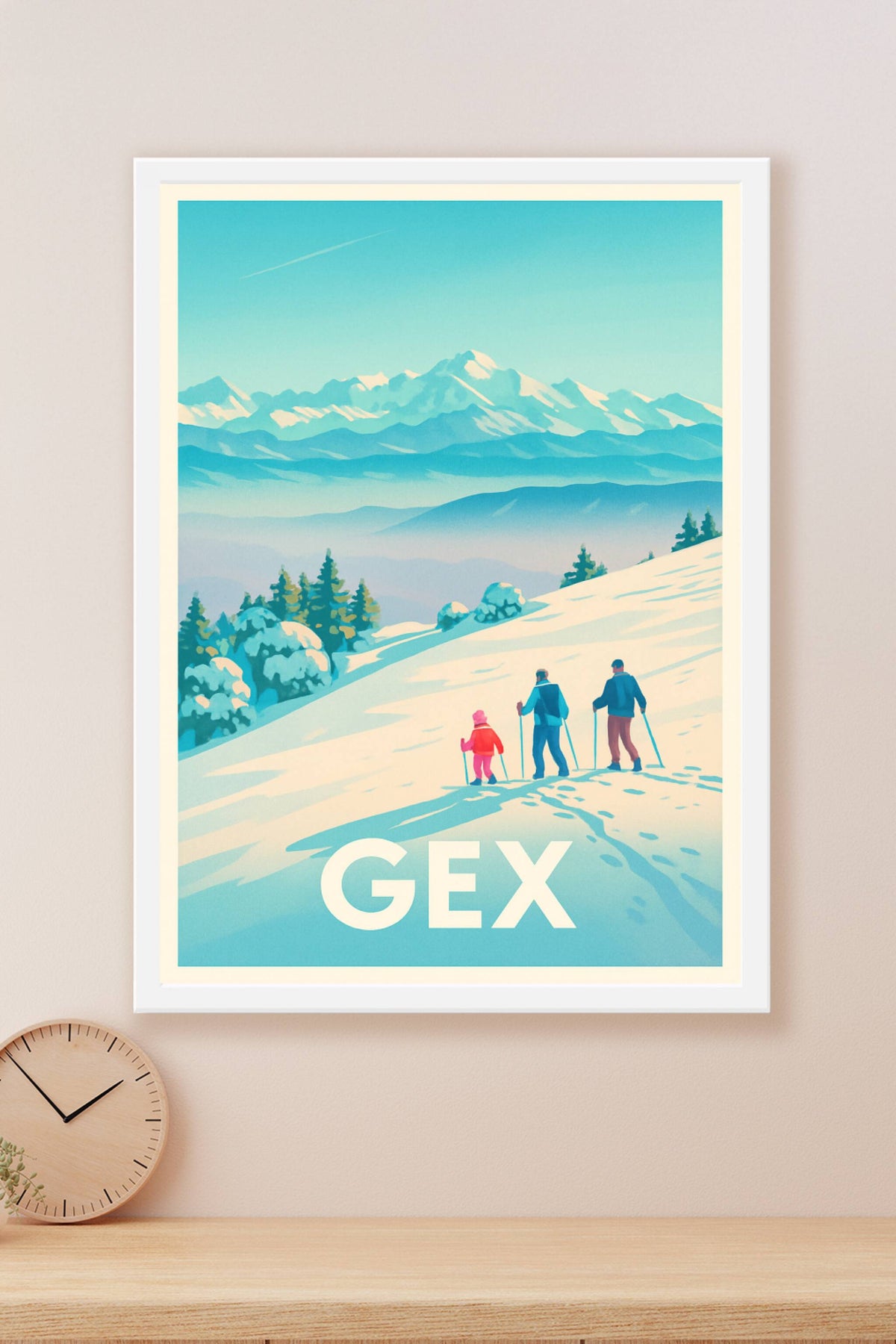Affiche Gex — Évasion hivernale au cœur des montagnes · poster d'art de Gex