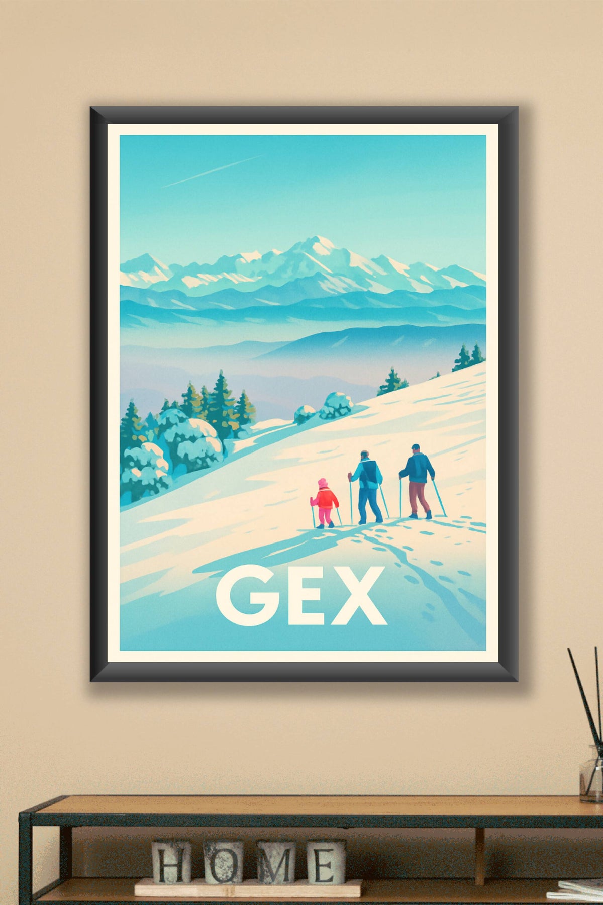 Affiche Gex — Évasion hivernale au cœur des montagnes · poster d'art de Gex