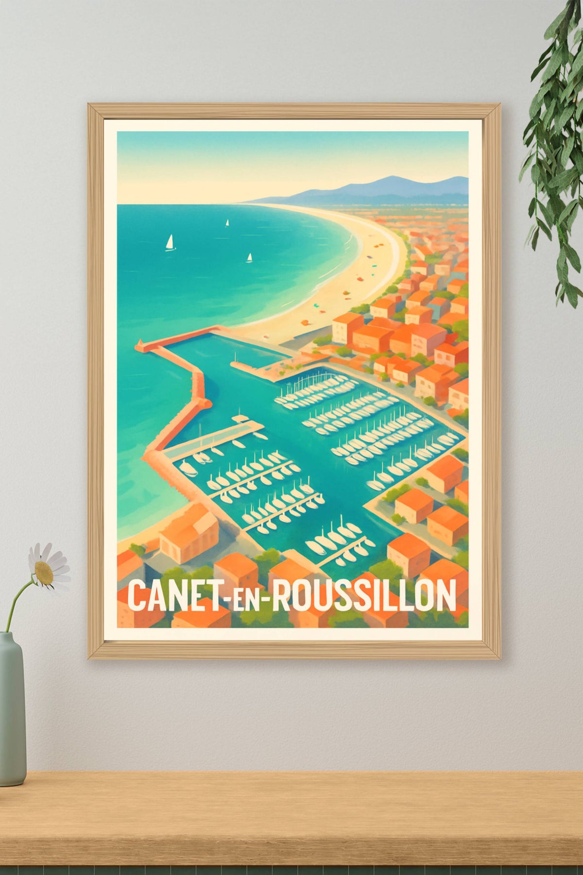 Affiche Canet-en-Roussillon — Havre de paix méditerranéen · poster d'art de Canet-en-Roussillon