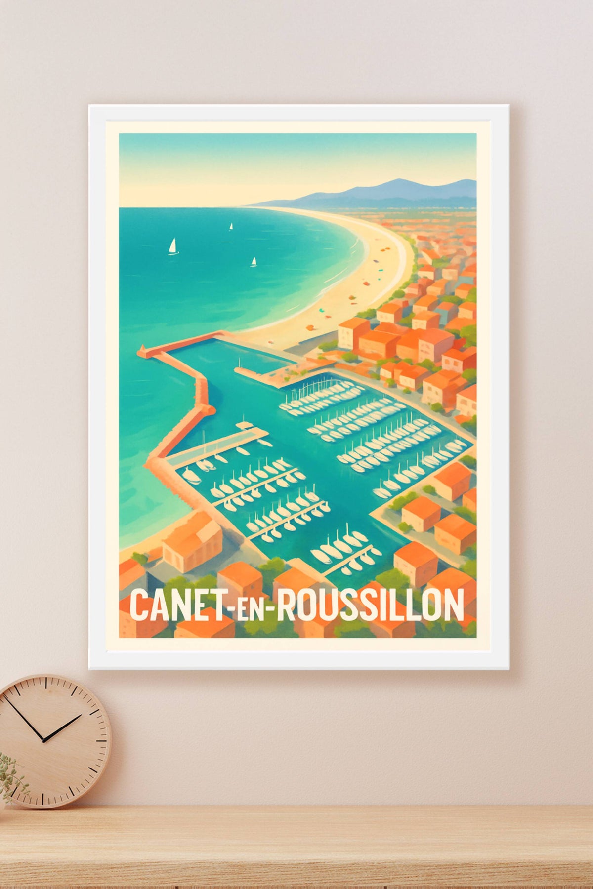 Affiche Canet-en-Roussillon — Havre de paix méditerranéen · poster d'art de Canet-en-Roussillon