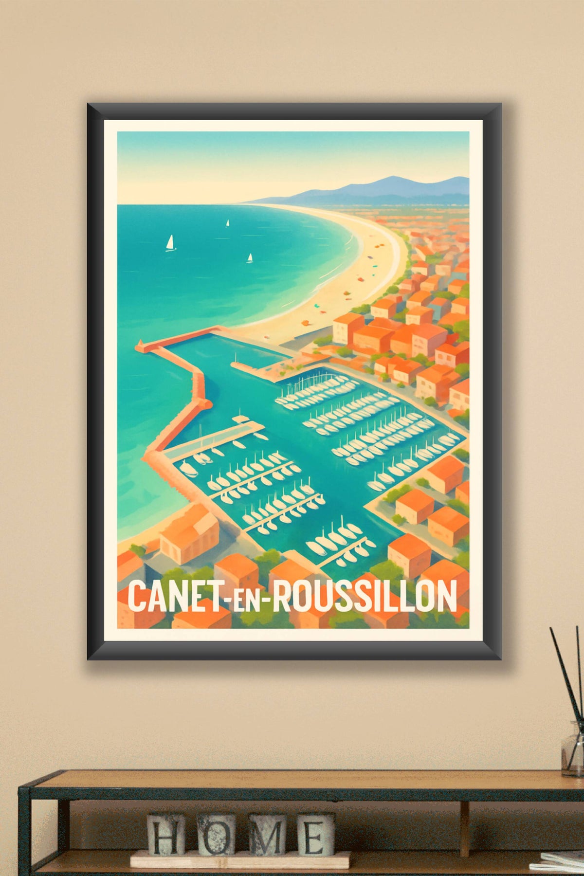 Affiche Canet-en-Roussillon — Havre de paix méditerranéen · poster d'art de Canet-en-Roussillon